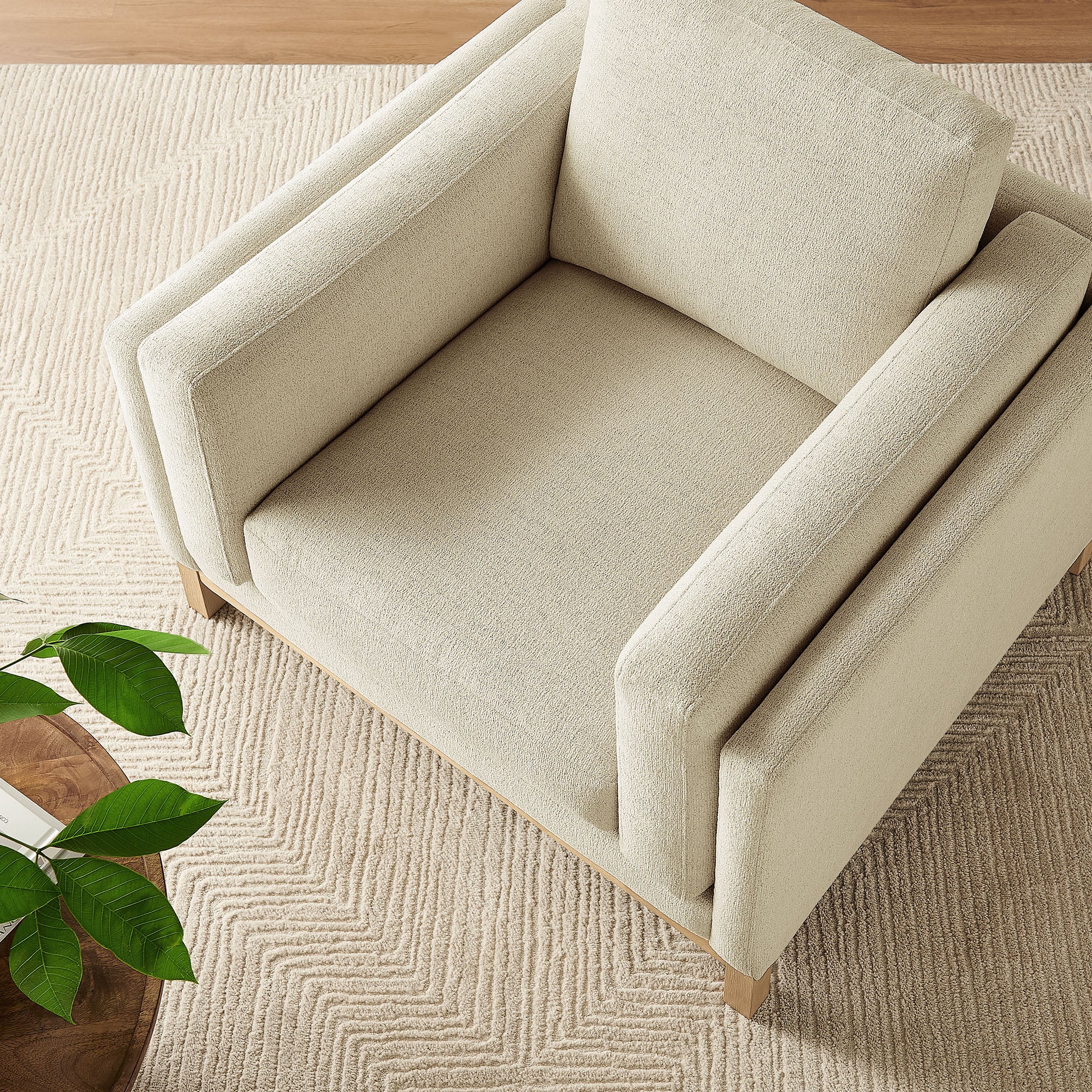 Roscoe Fabric Armchair, Ivory