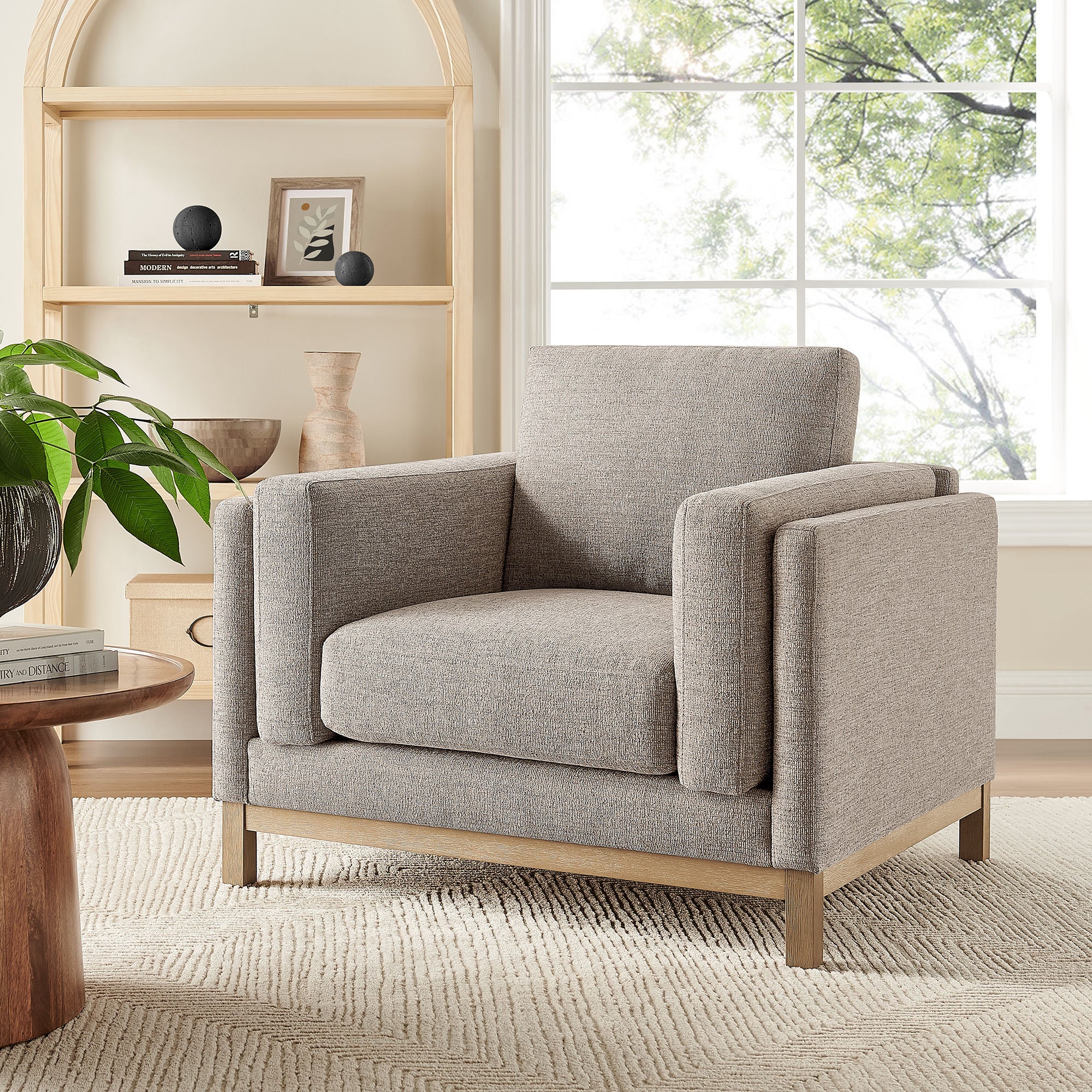 Roscoe Fabric Armchair, Pewter