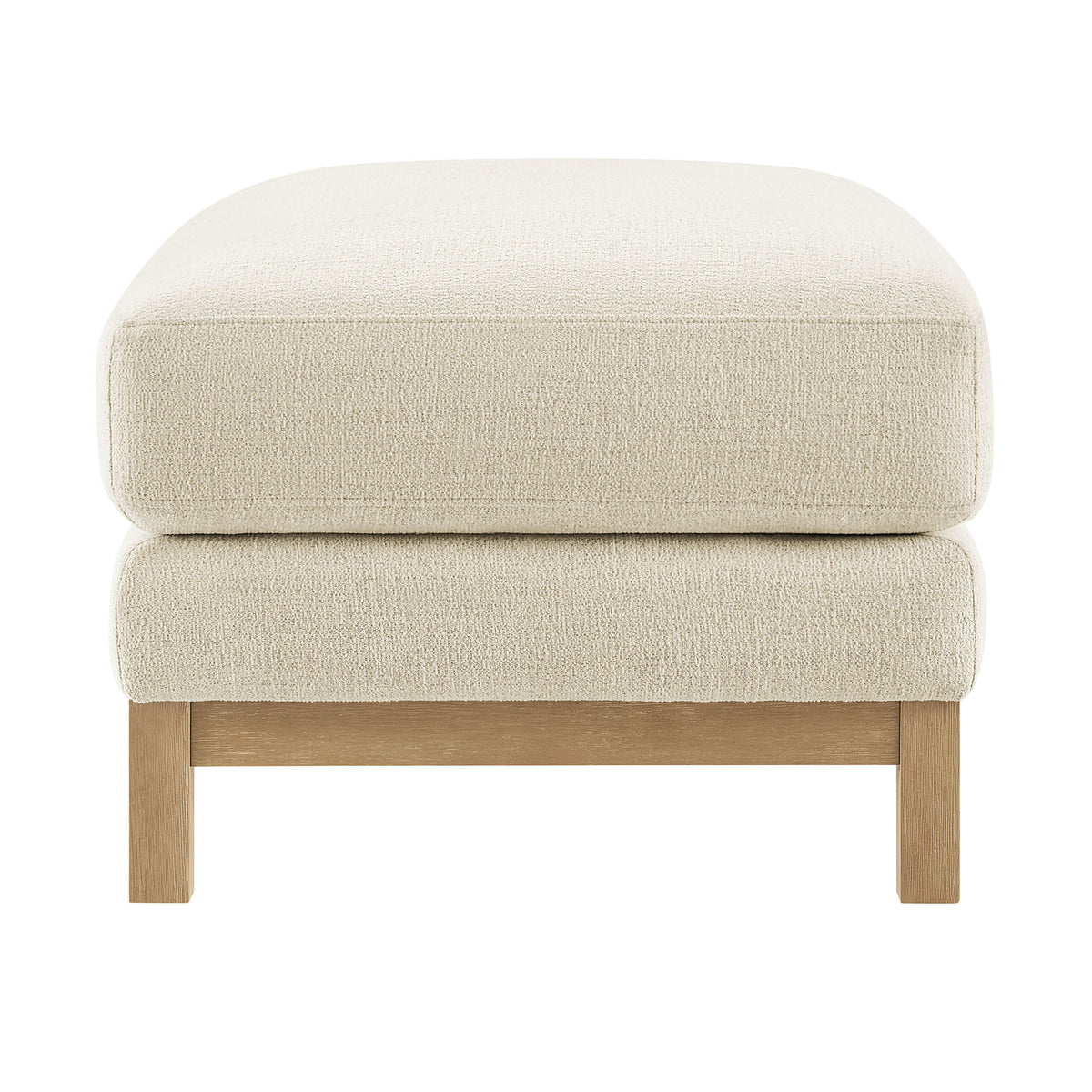 Roscoe Fabric Ottoman, Ivory