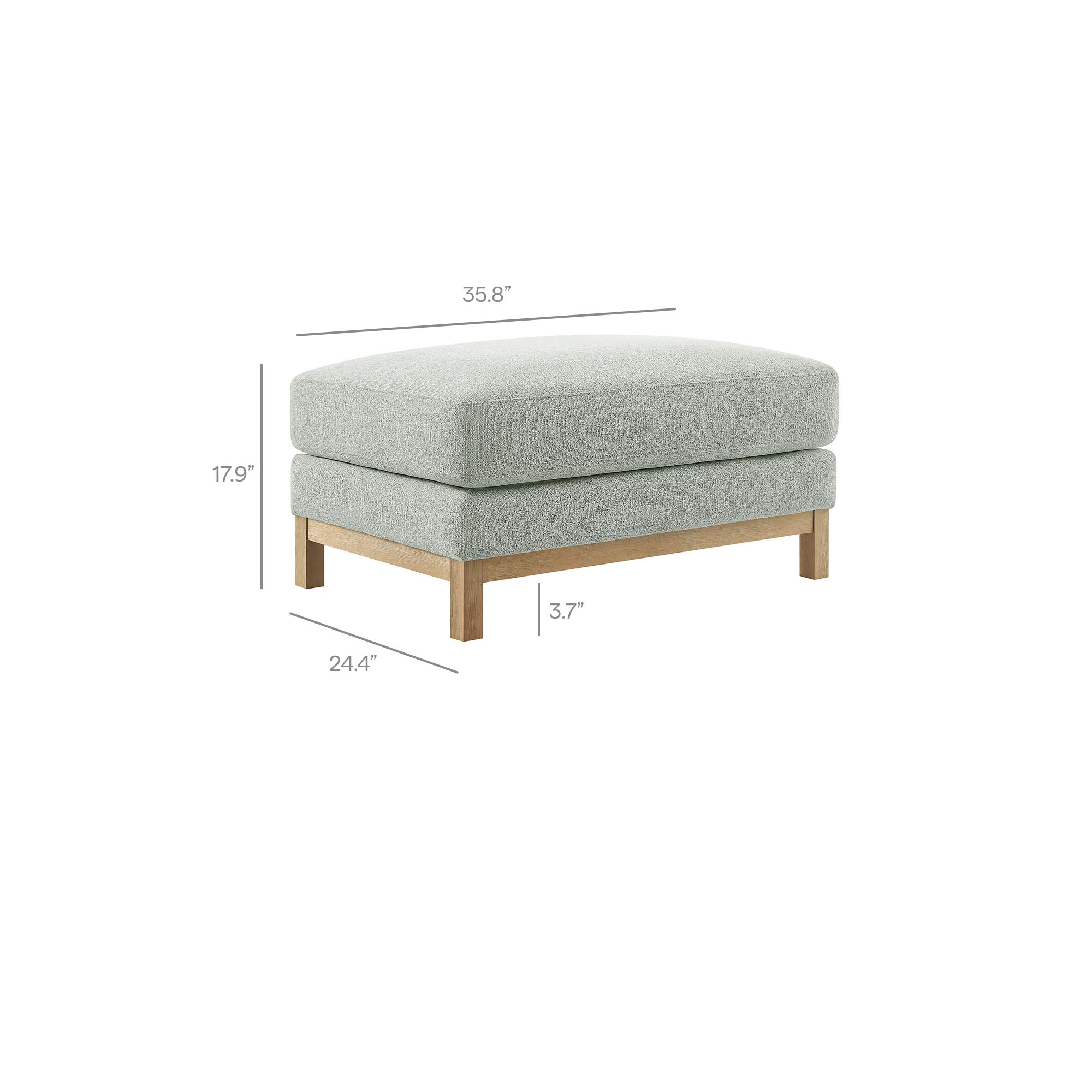 Roscoe Fabric Ottoman, Mist