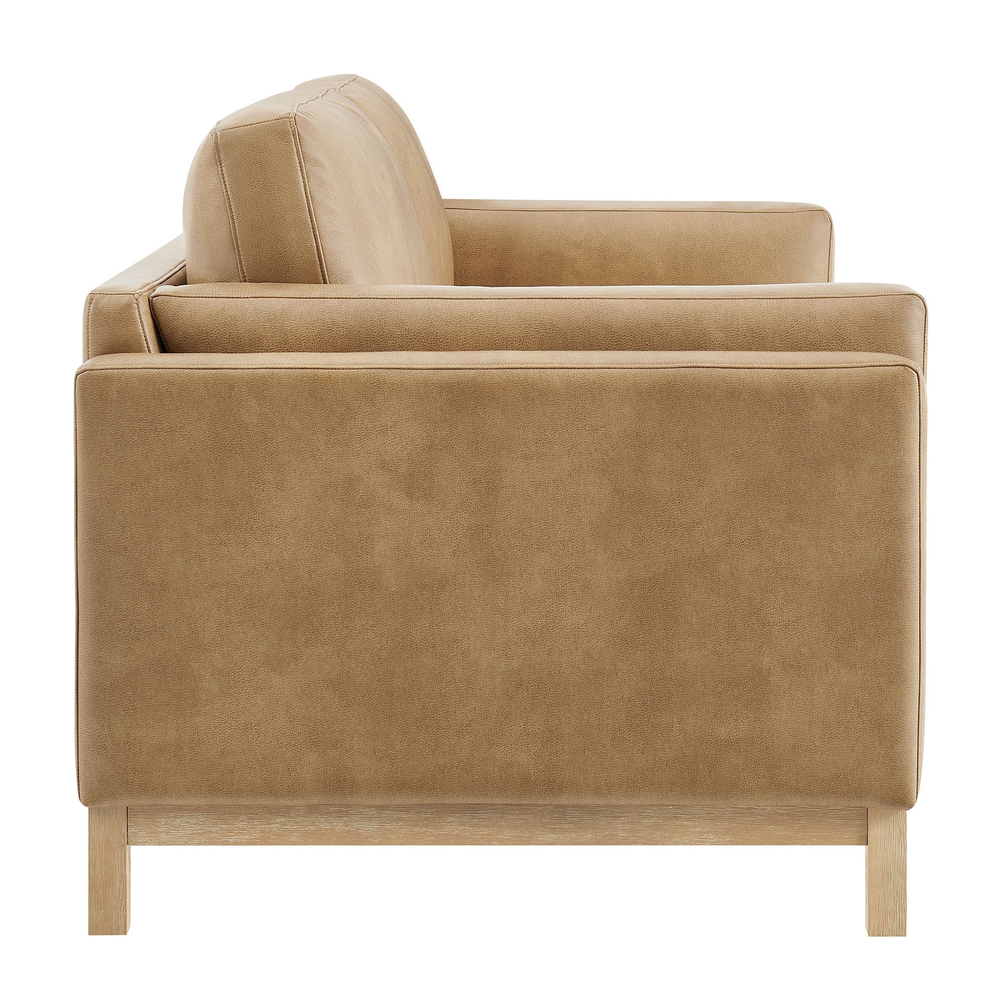 Roscoe 81 inch Vegan Leather Sofa, Toast