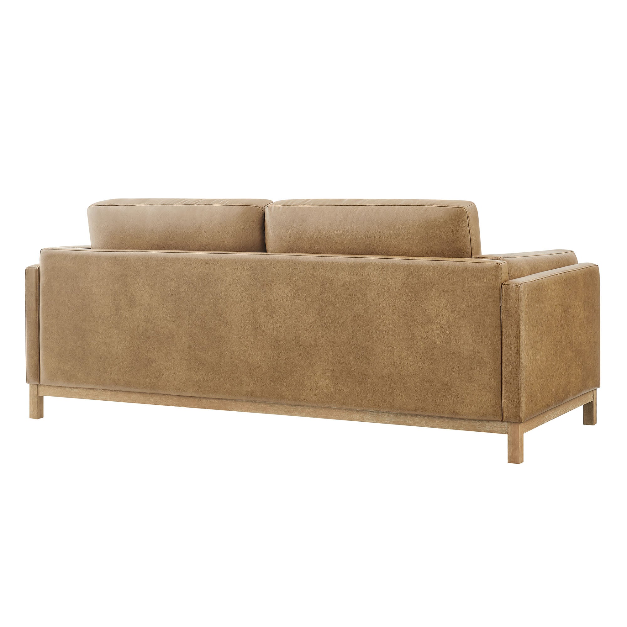 Roscoe 81 inch Vegan Leather Sofa, Toast