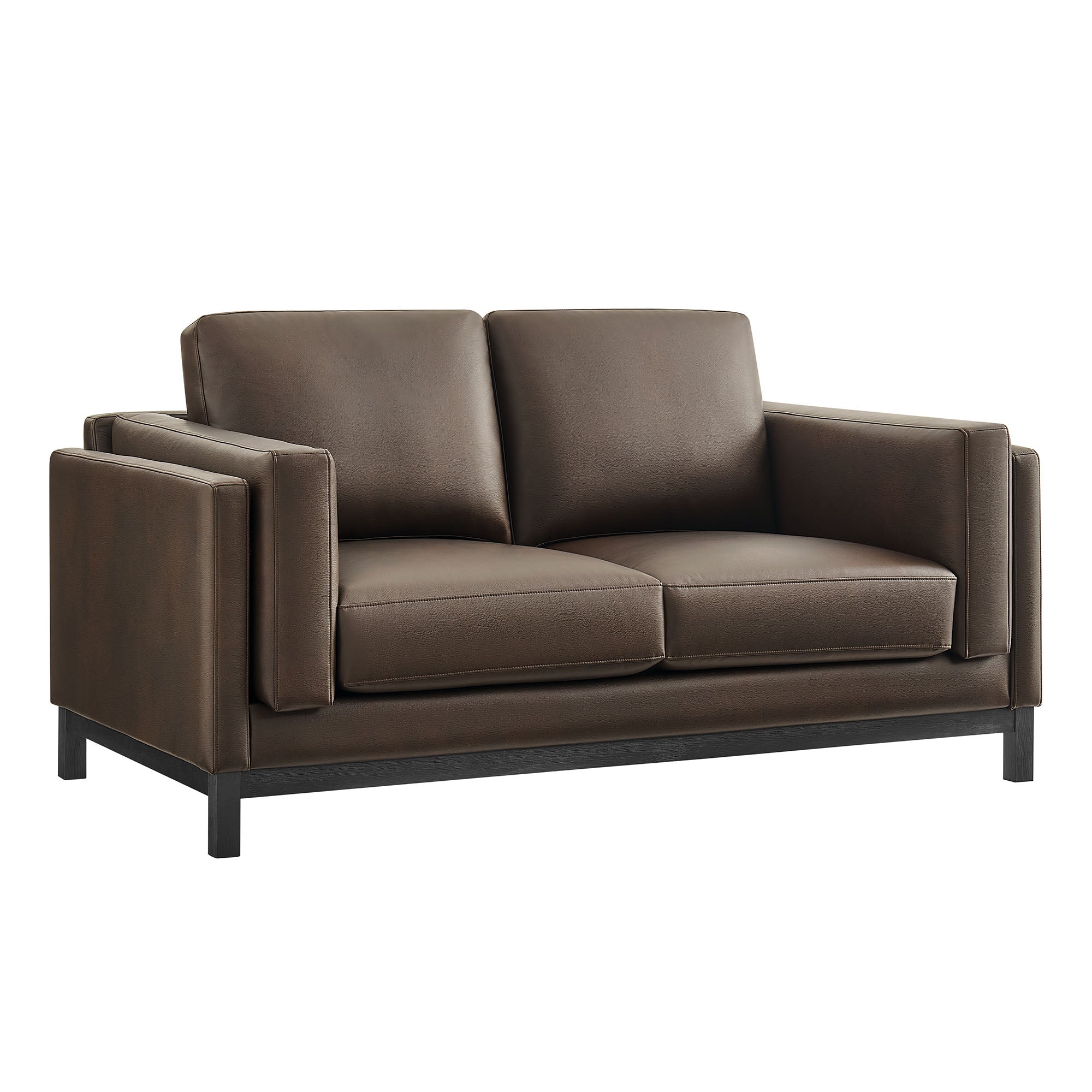 Roscoe 63 inch Vegan Leather Loveseat, Espresso