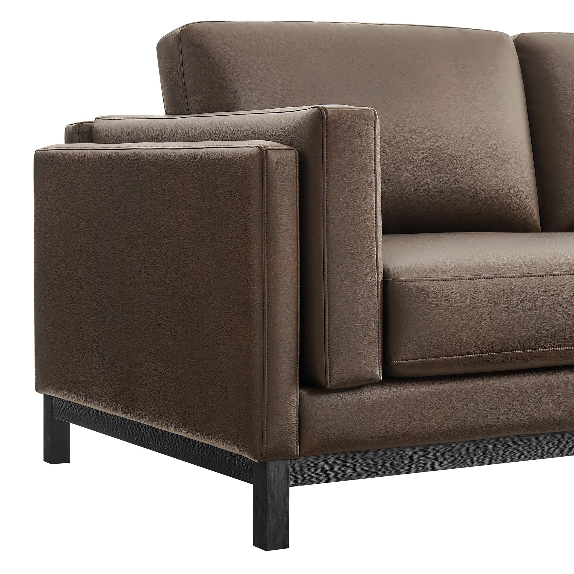 Roscoe 63 inch Vegan Leather Loveseat, Espresso