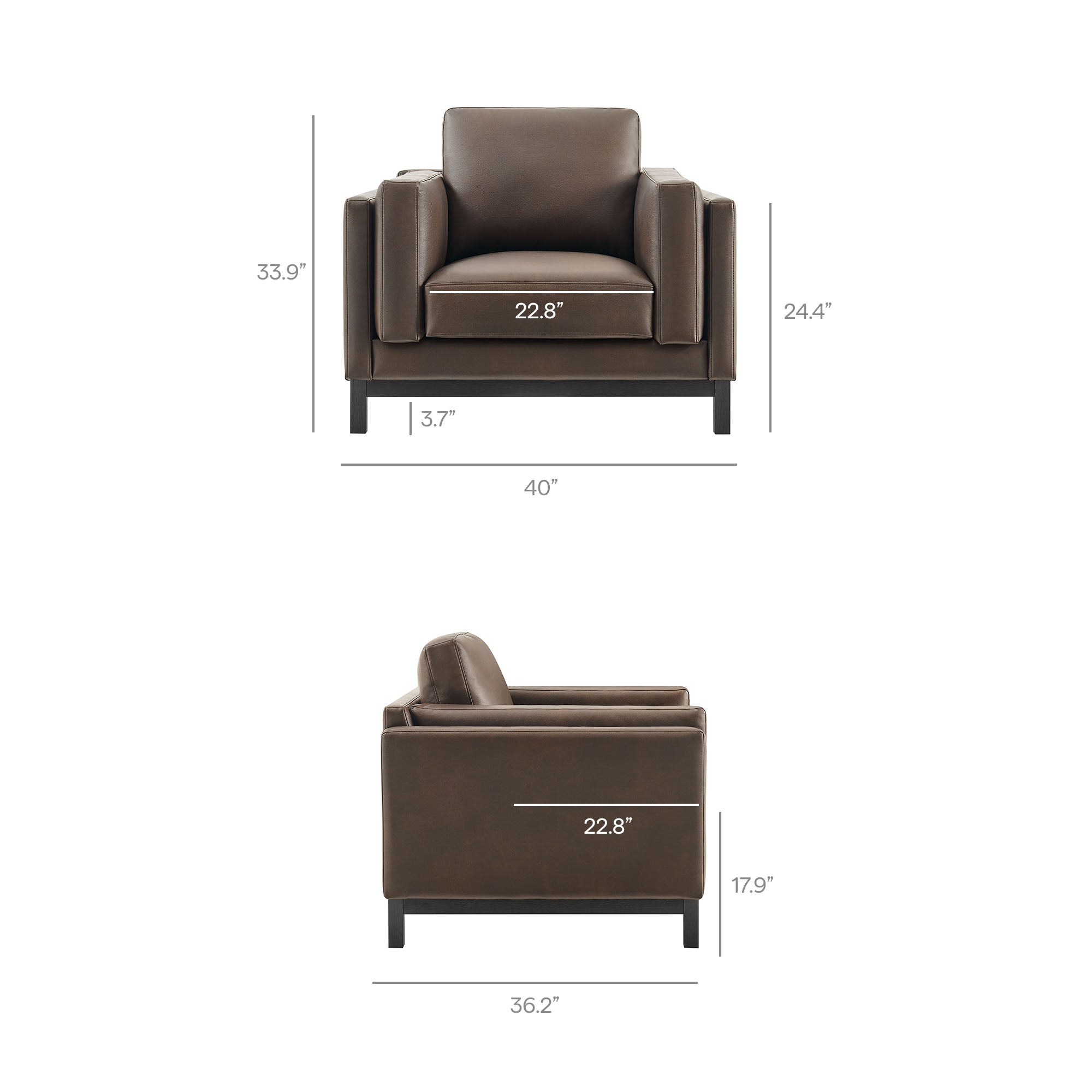 Roscoe Vegan Leather Armchair, Espresso