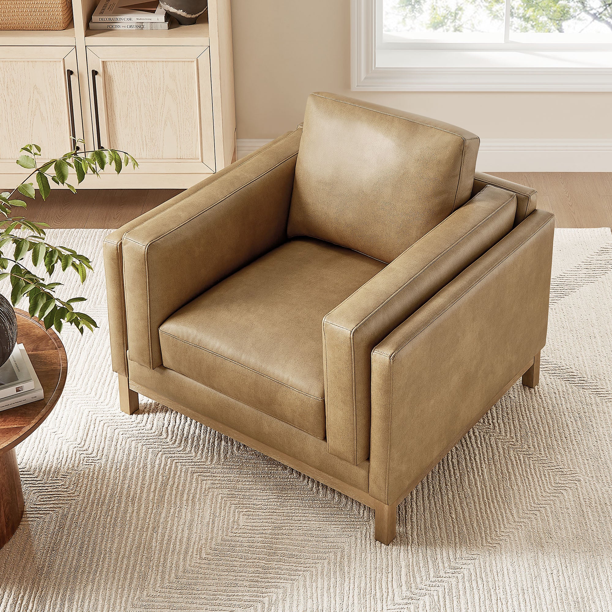 Roscoe Vegan Leather Armchair, Toast