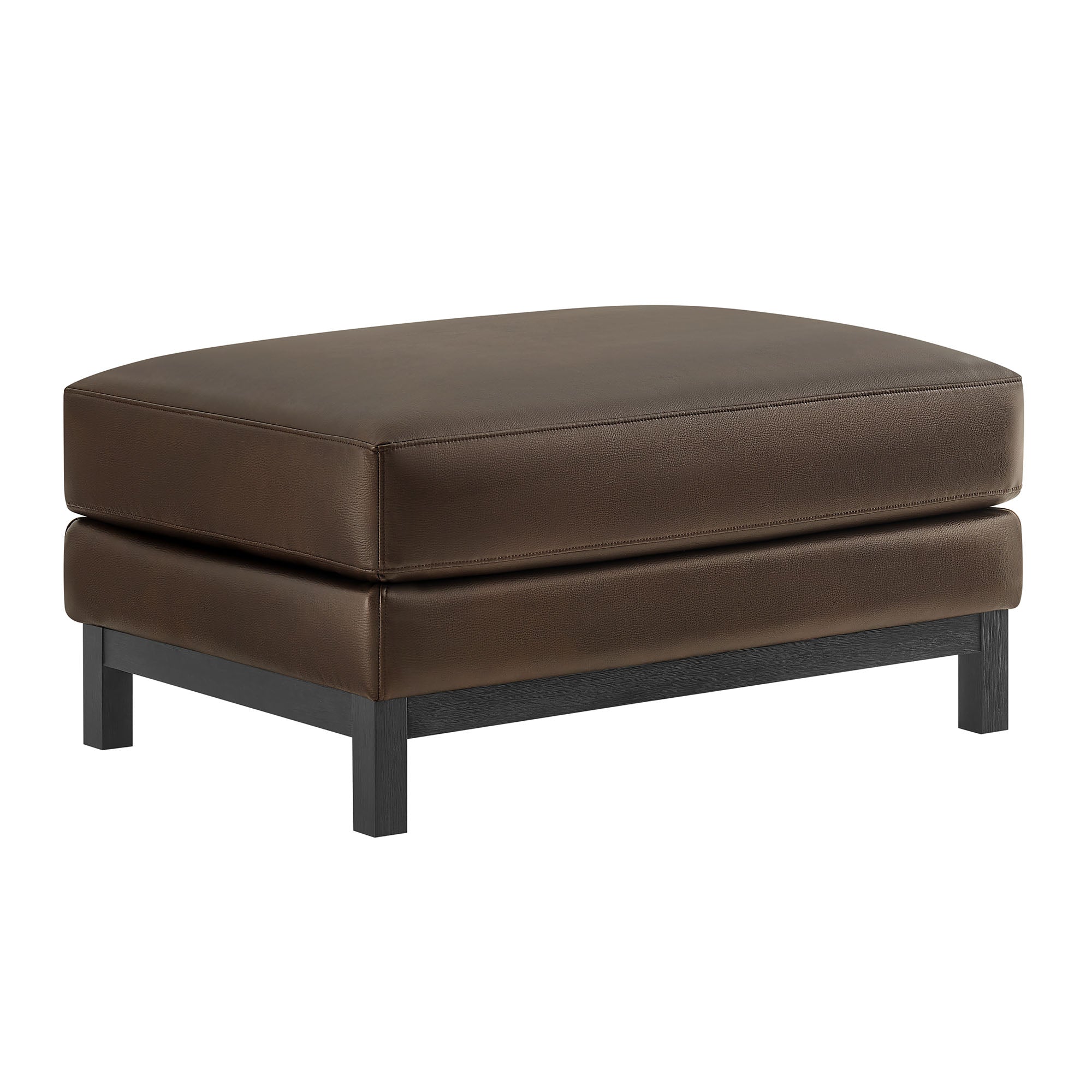 Roscoe Vegan Leather Ottoman, Espresso