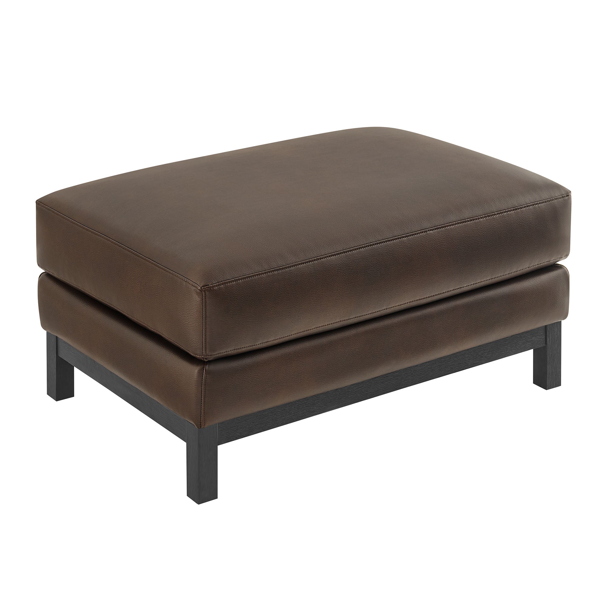 Roscoe Vegan Leather Ottoman, Espresso