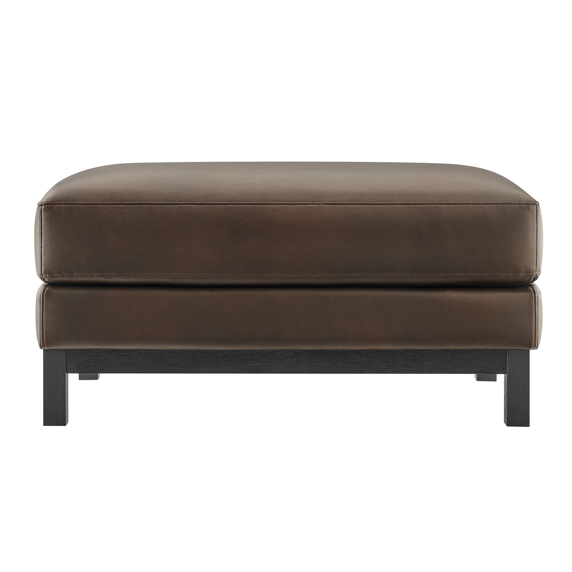 Roscoe Vegan Leather Ottoman, Espresso