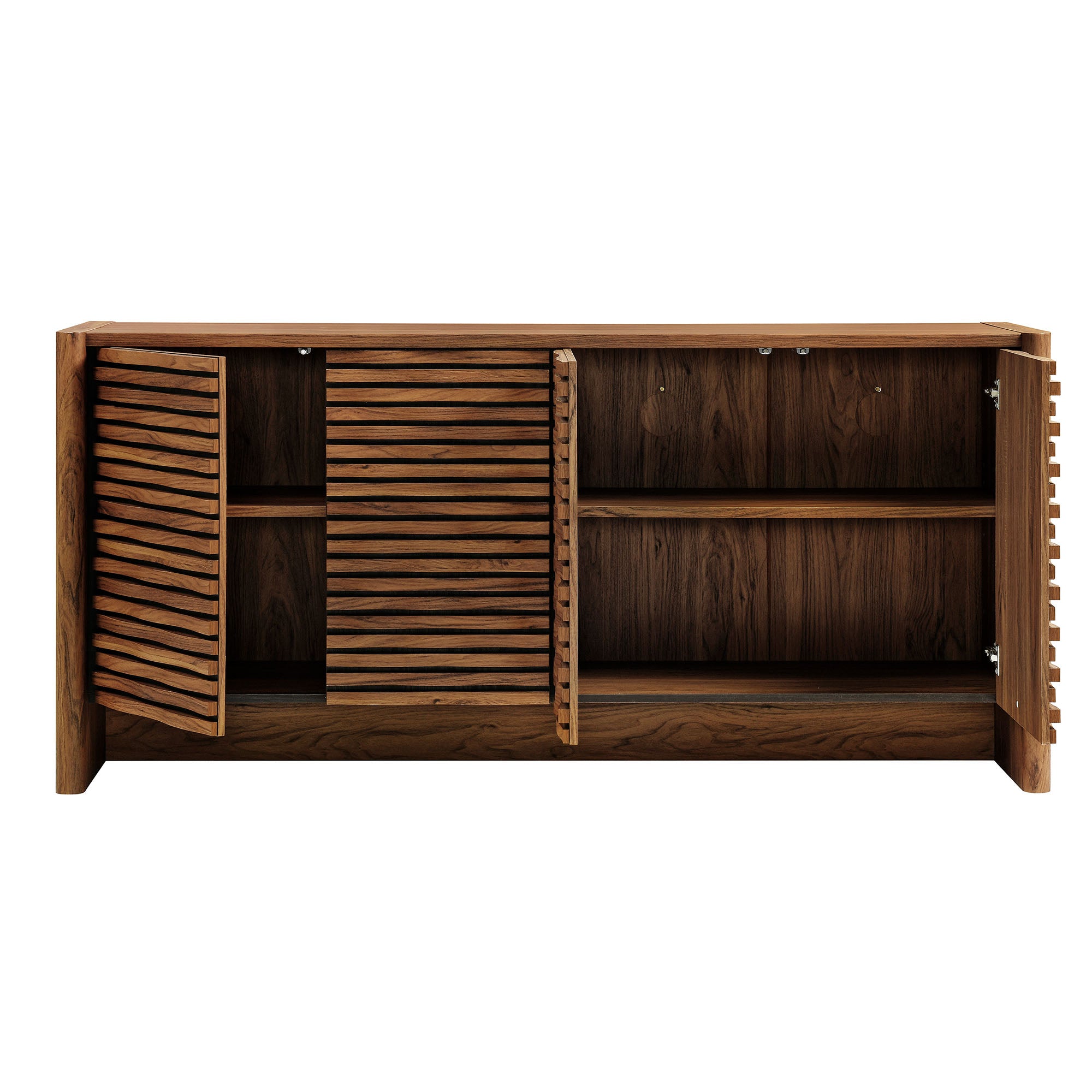 Emric Wave 66" 4-Door Sideboard, Walnut