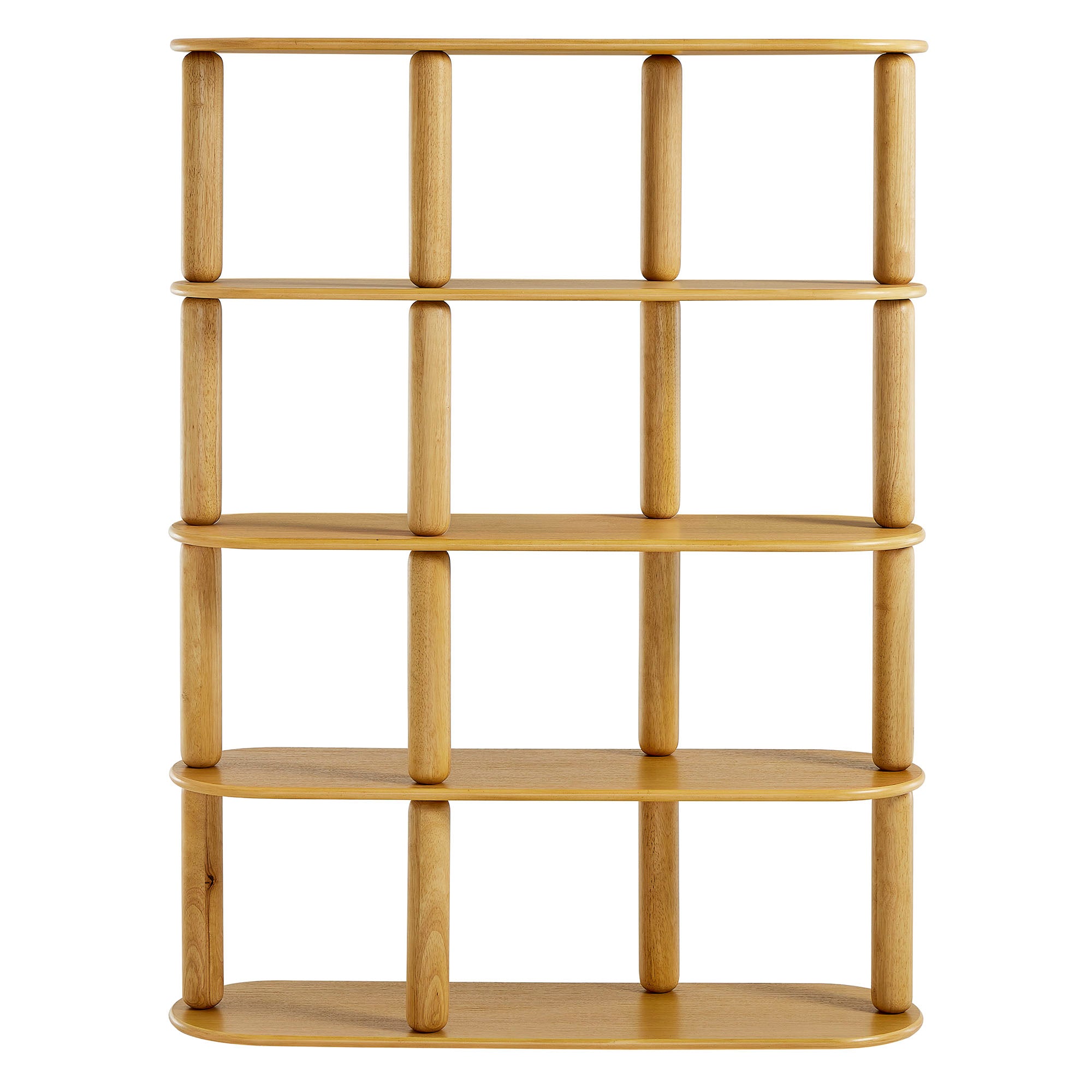 Arcus 4-Tier Oval Wood Bookshelf, Oak