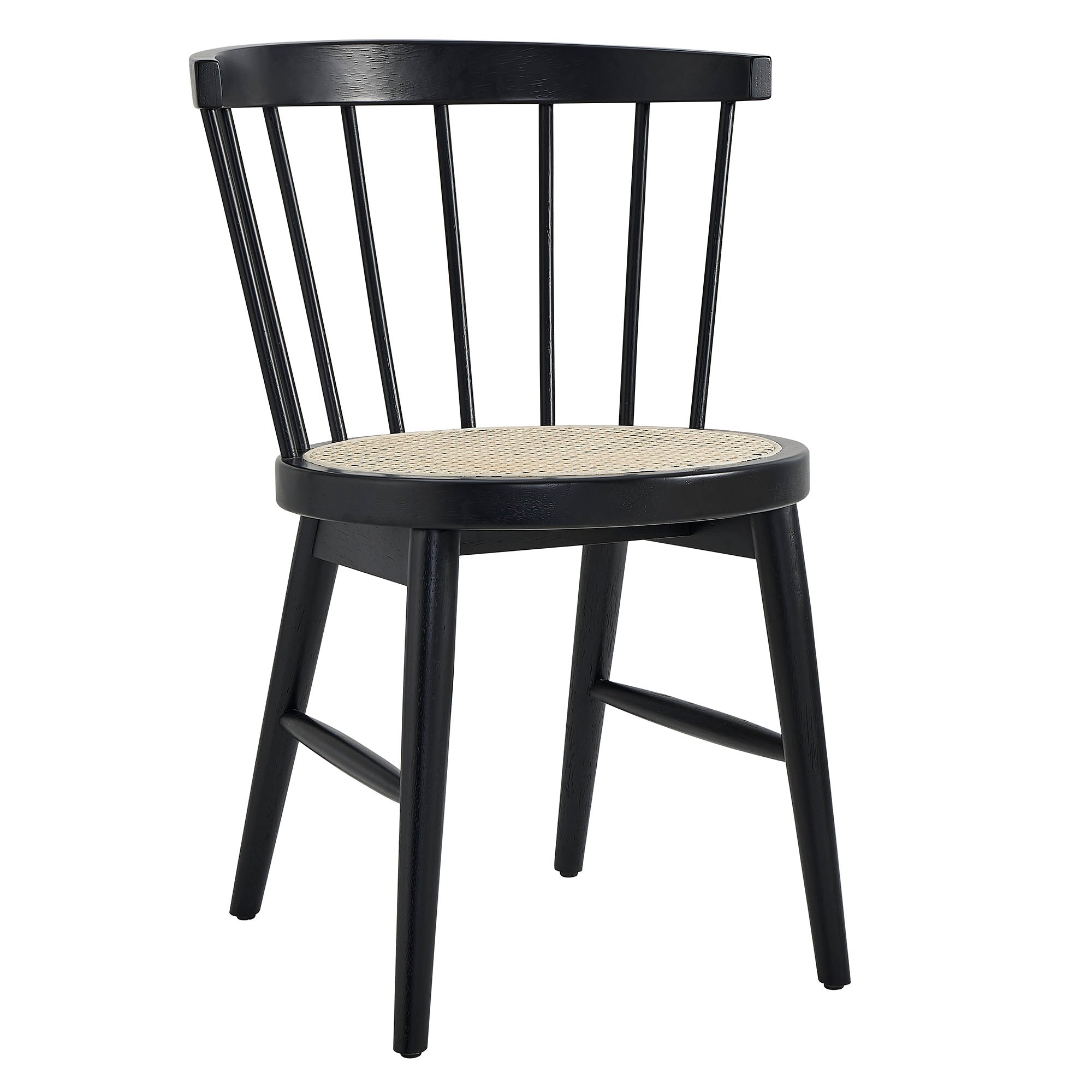 Lykke Curved Spindle Back Dining Chairs Set of 2, Black
