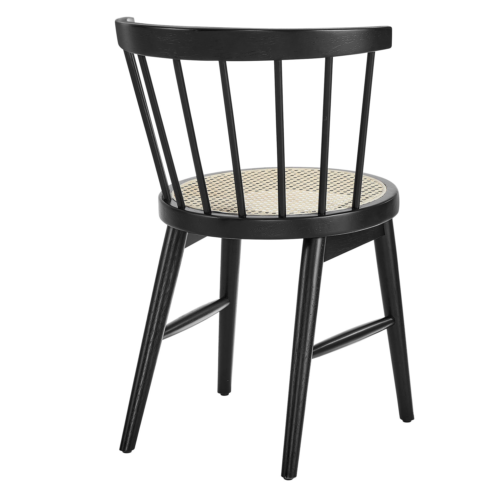 Lykke Curved Spindle Back Dining Chairs Set of 2, Black