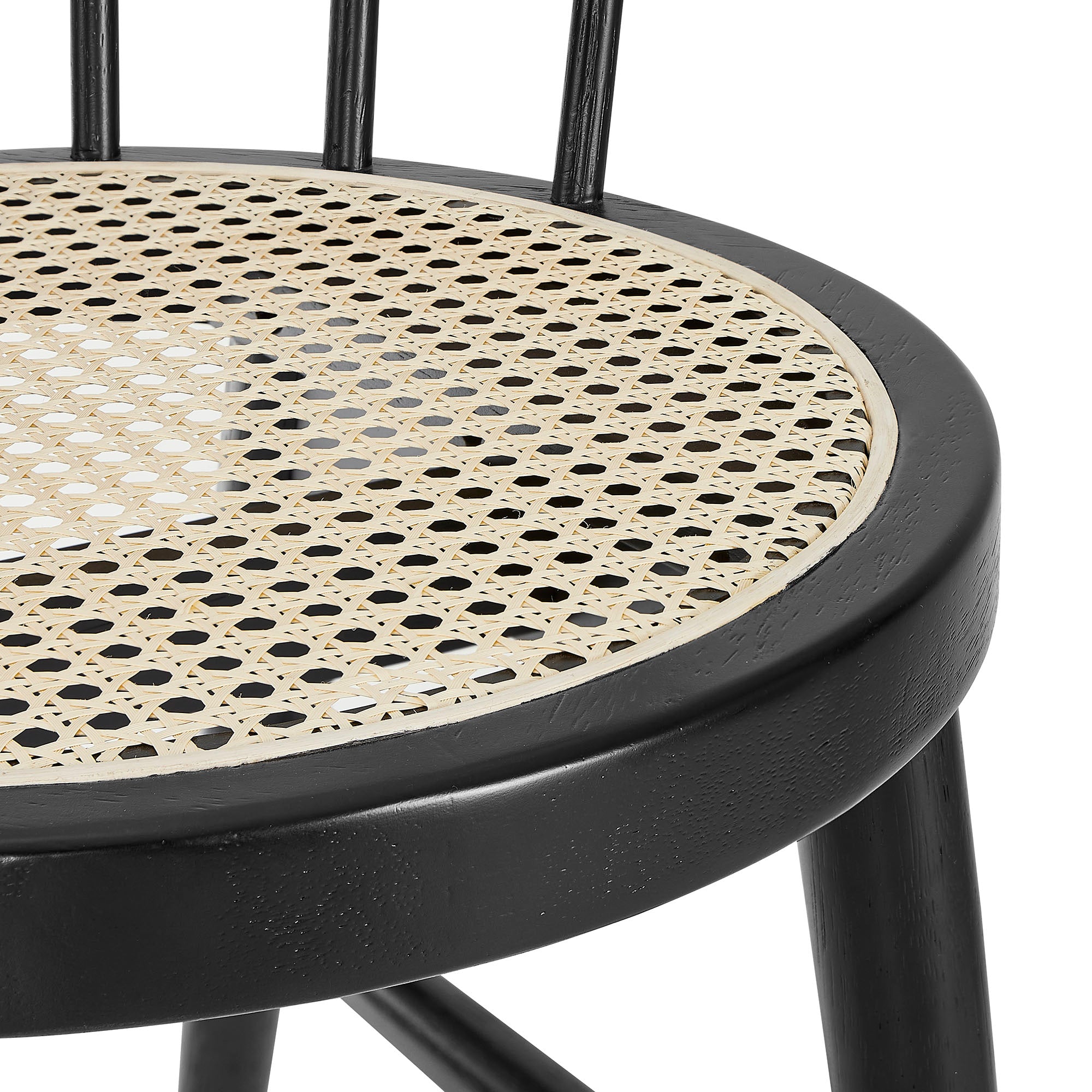 Lykke Curved Spindle Back Dining Chairs Set of 2, Black
