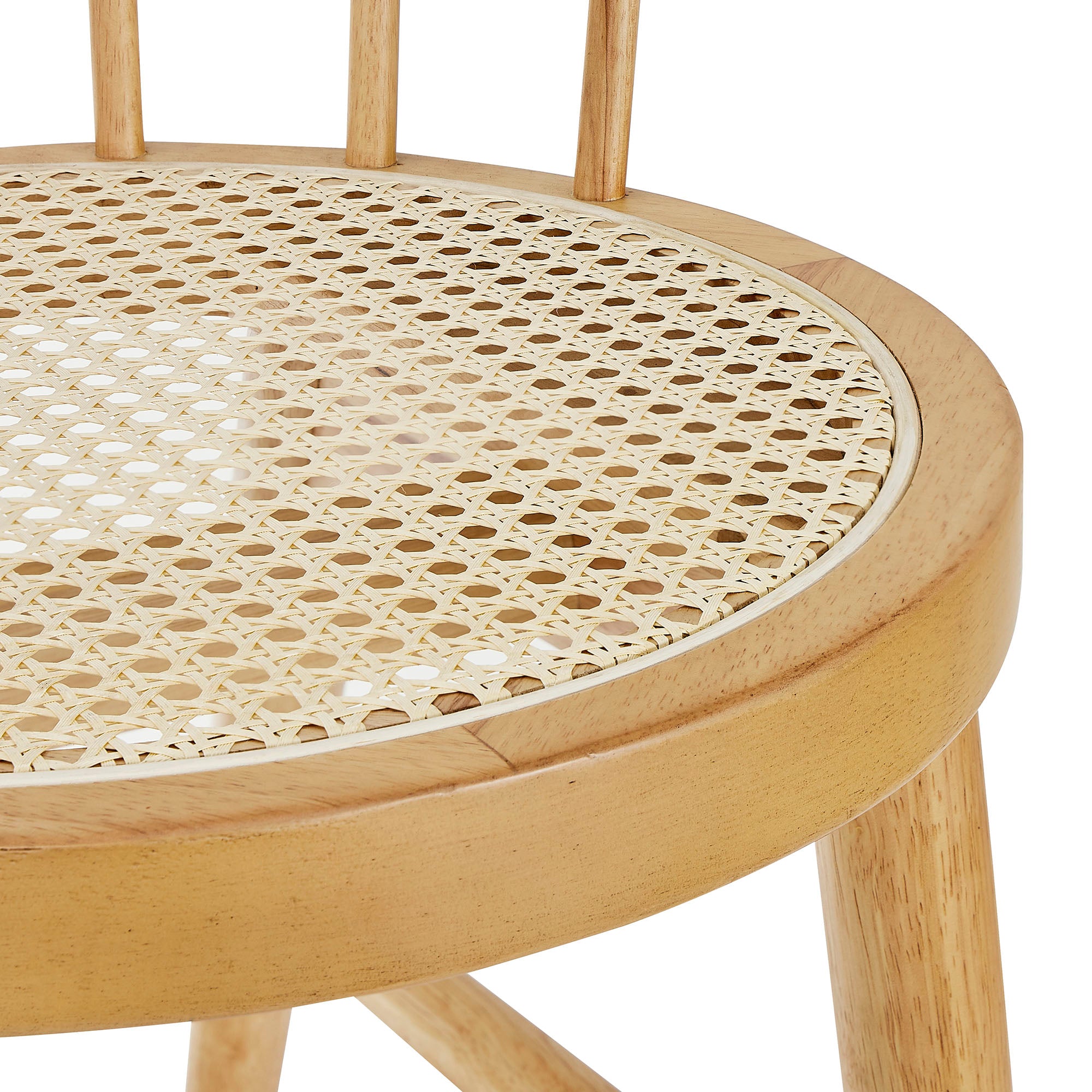 Lykke Curved Spindle Back Dining Chairs Set of 2, Natural