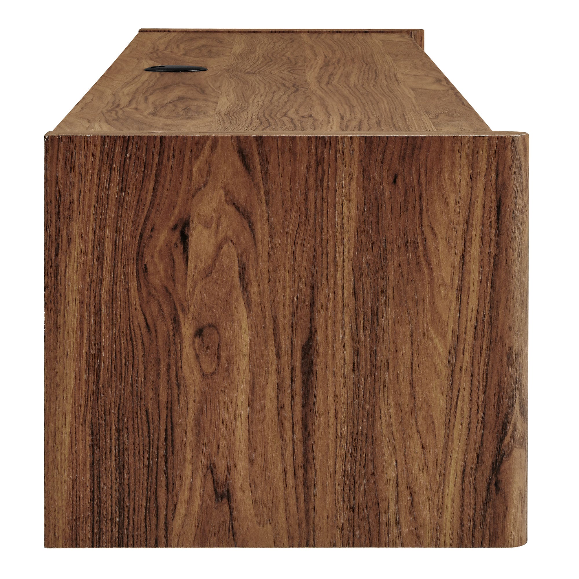 Emric Wave 71" Wall-Mounted TV Cabinet, Walnut