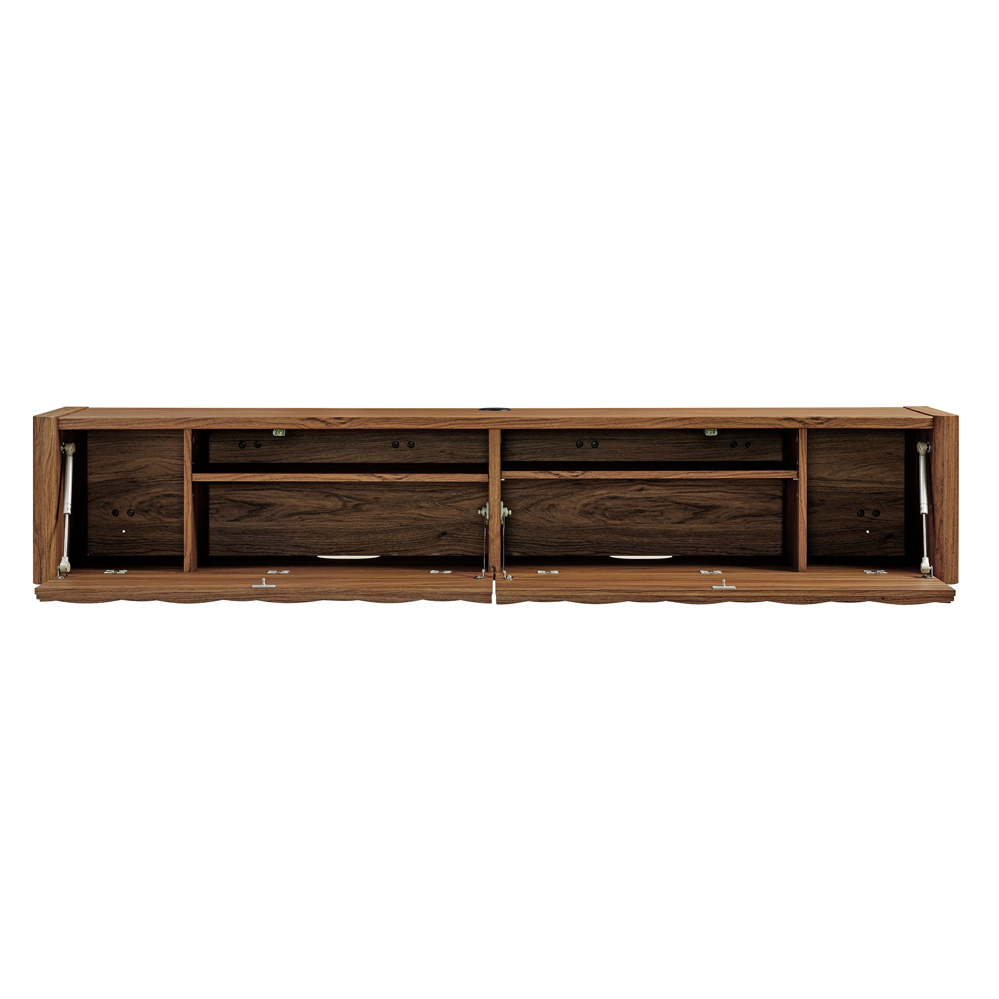 Emric Wave 71" Wall-Mounted TV Cabinet, Walnut
