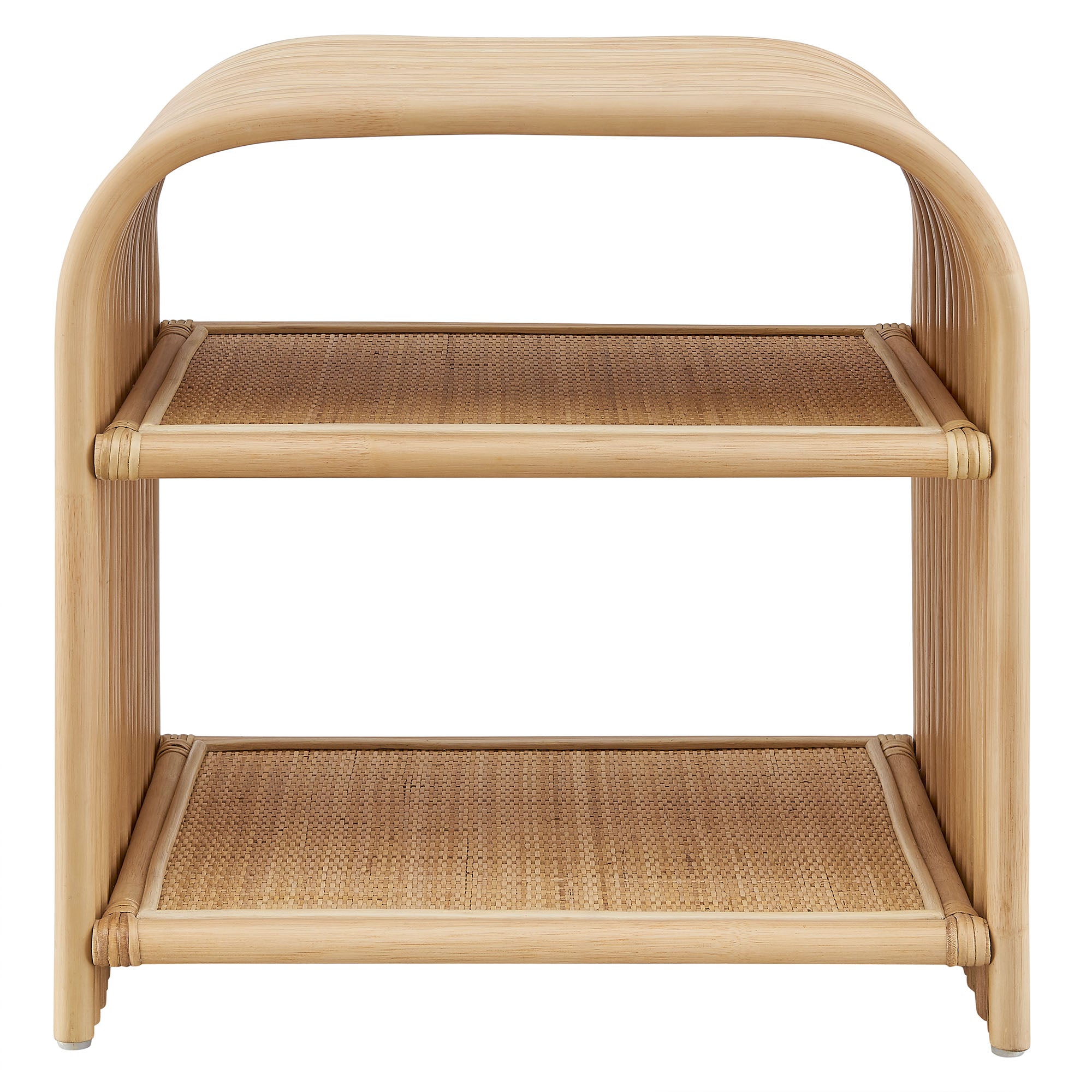 Eve Curved Natural Rattan Side Table, Natural