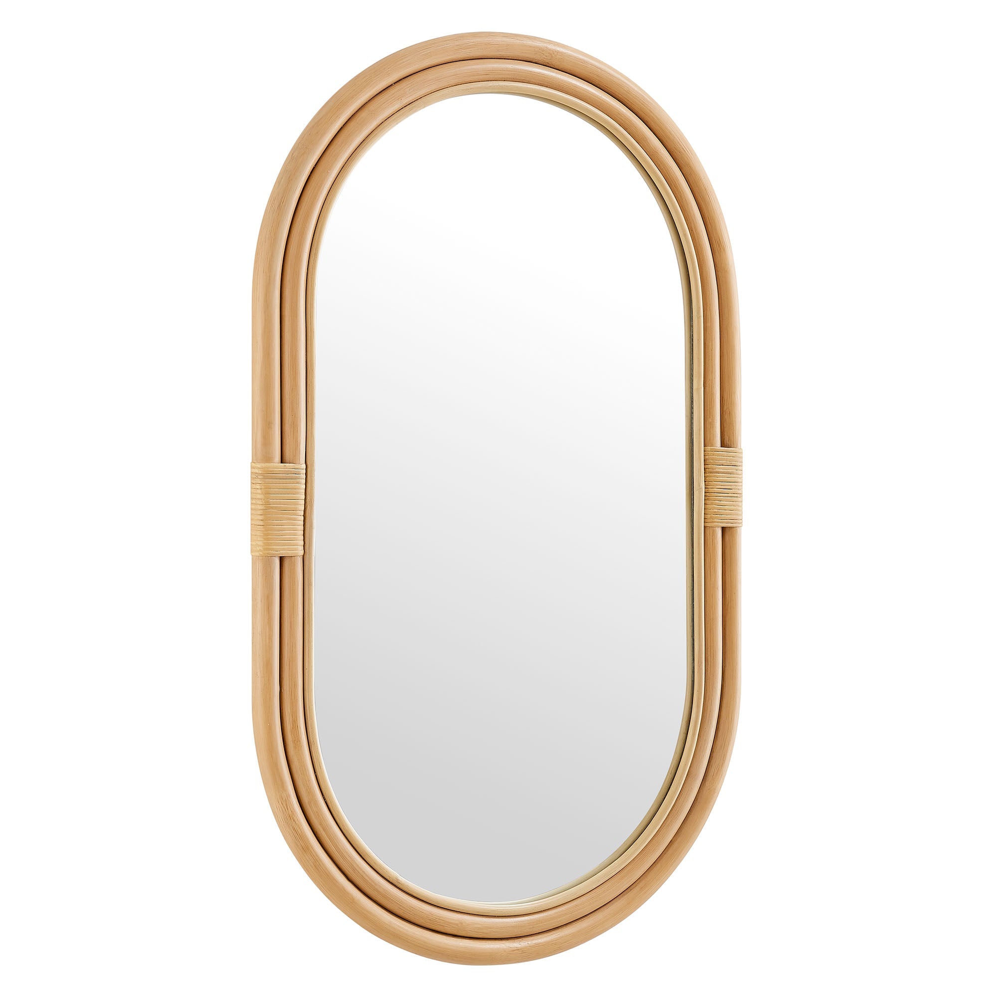 Corsica Oval Rattan Wall Mirror, Natural