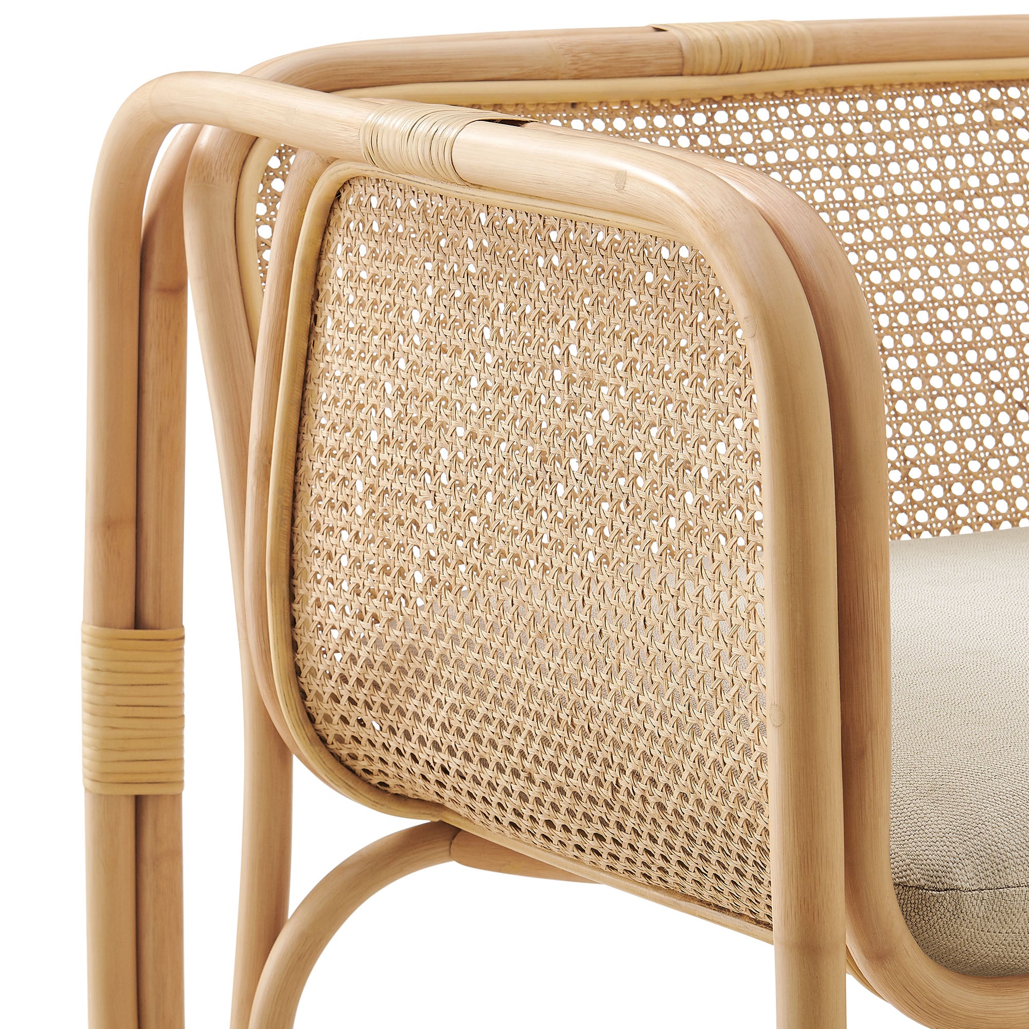 Ellis Natural Rattan Accent Armchair, Natural