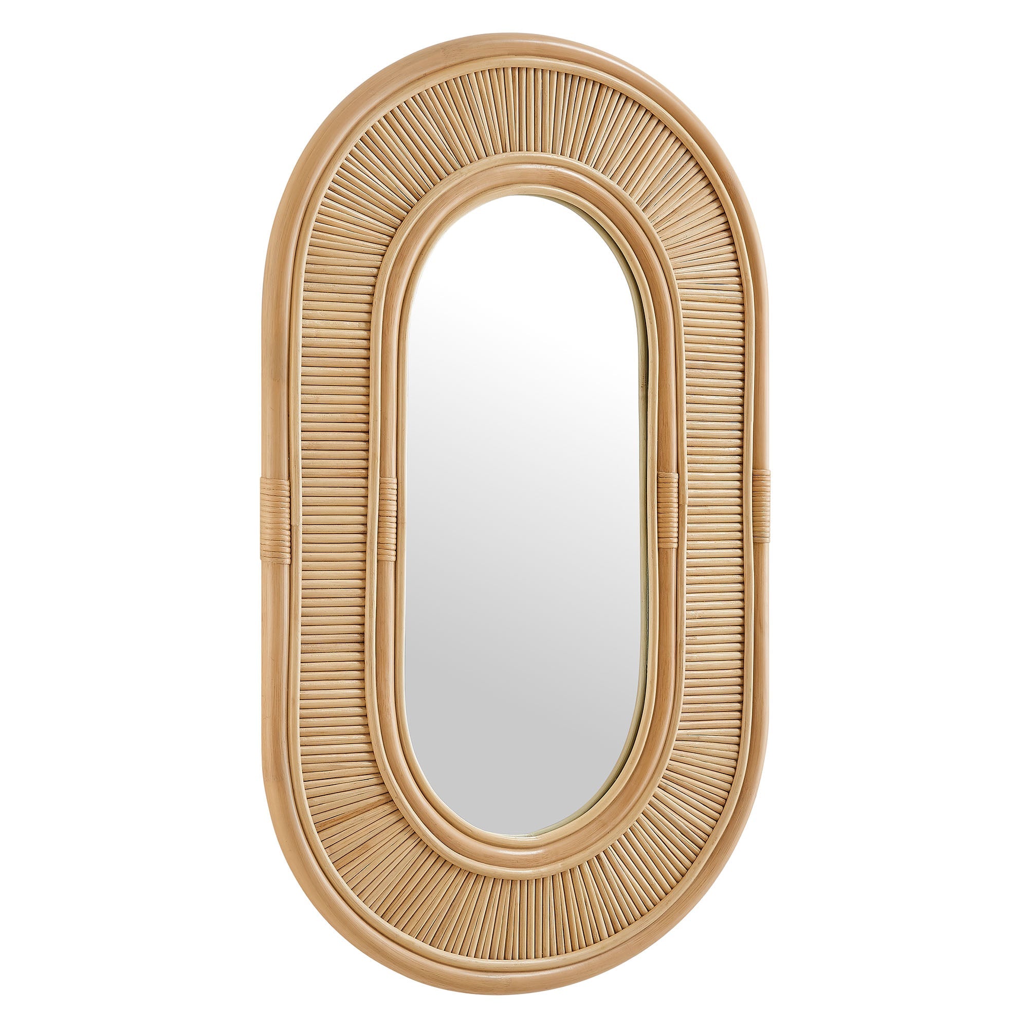 Sovana Oval Rattan Wall Mirror, Natural