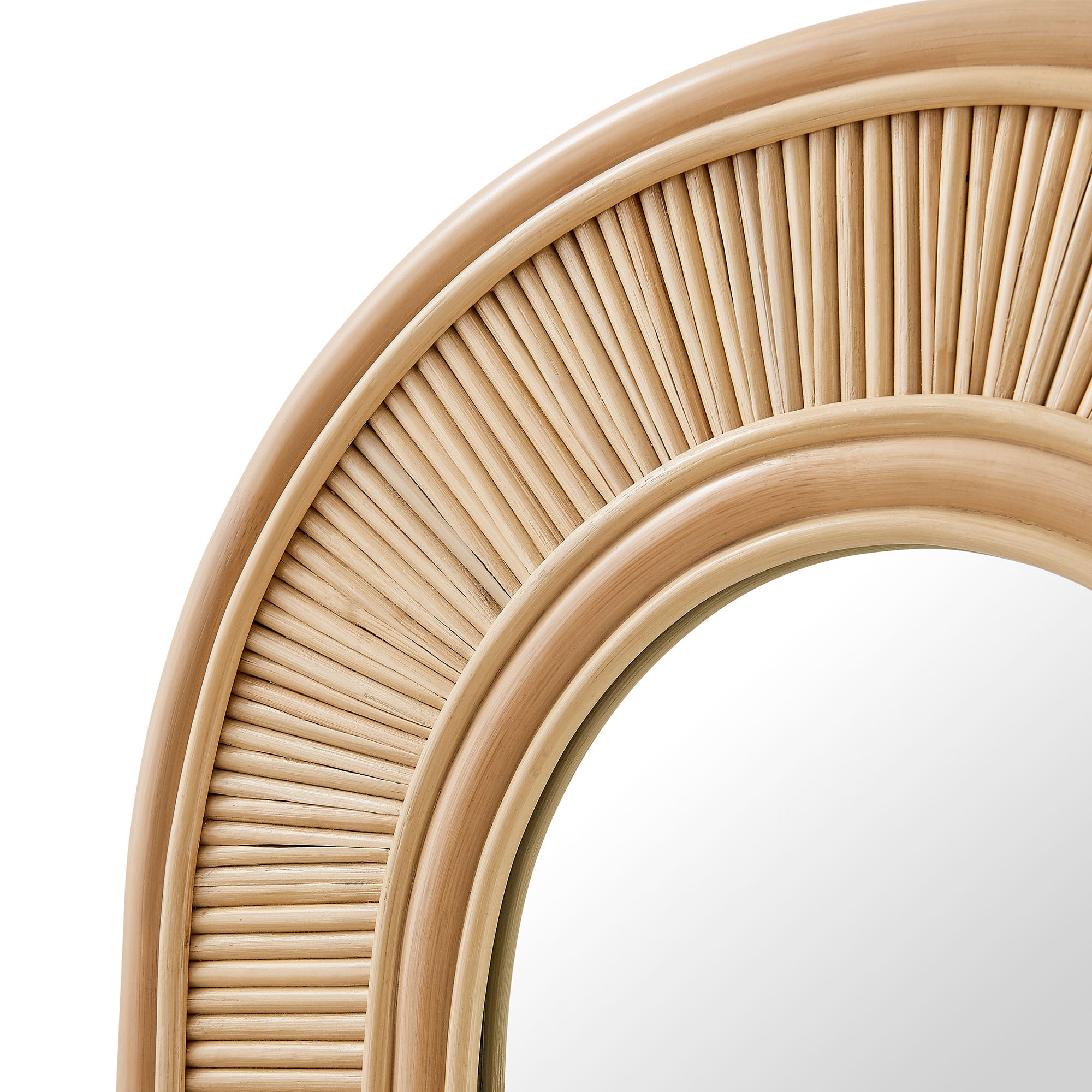 Sovana Oval Rattan Wall Mirror, Natural