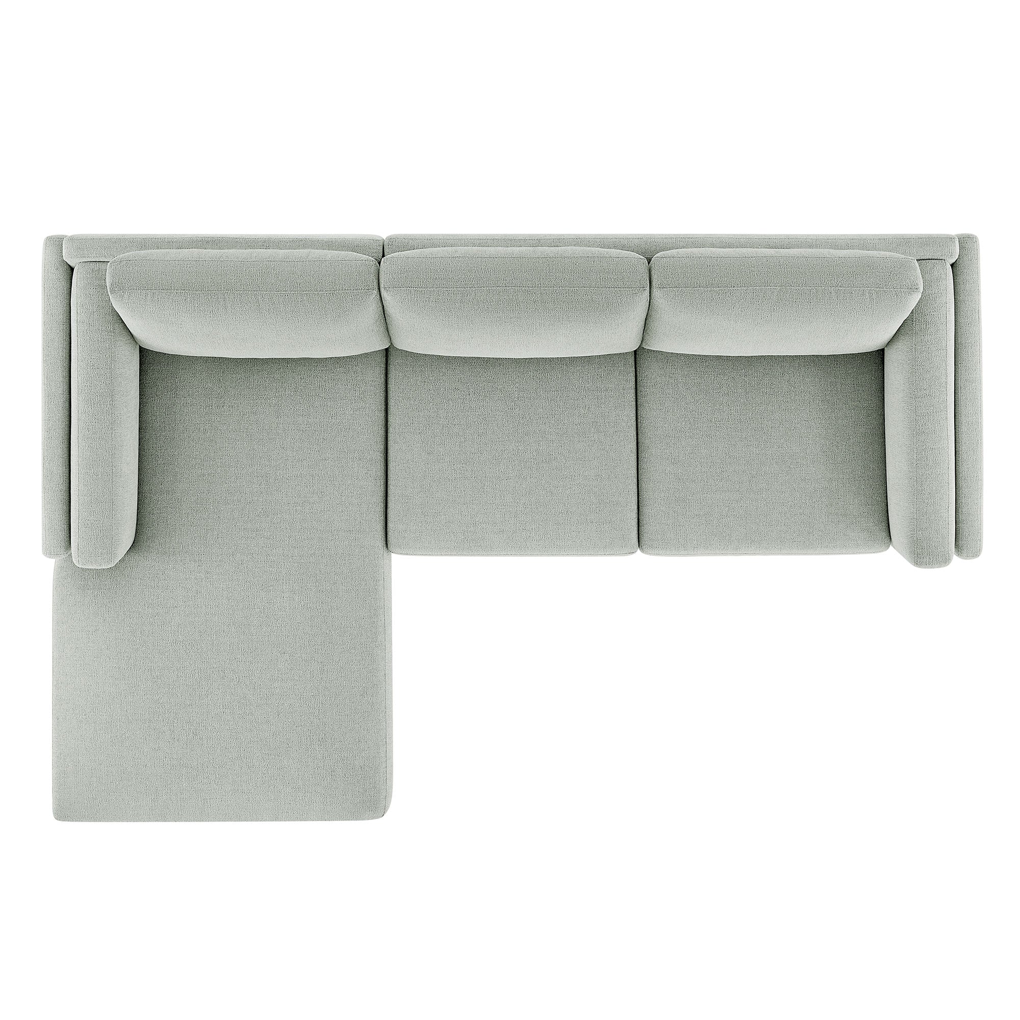 Roscoe Left-Facing Fabric Sectional Sofa with Chaise, Mist