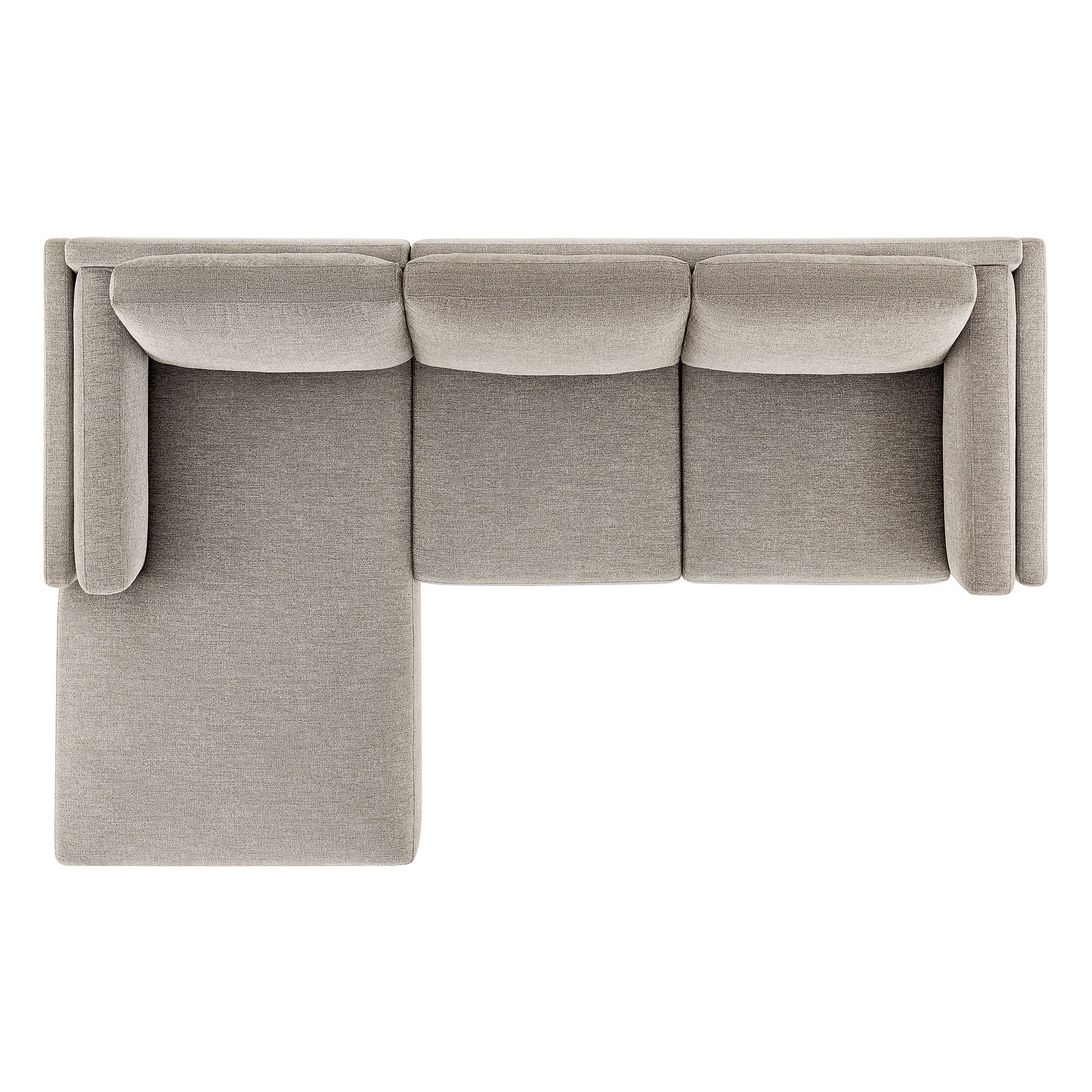 Roscoe Left-Facing Fabric Sectional Sofa with Chaise, Pewter