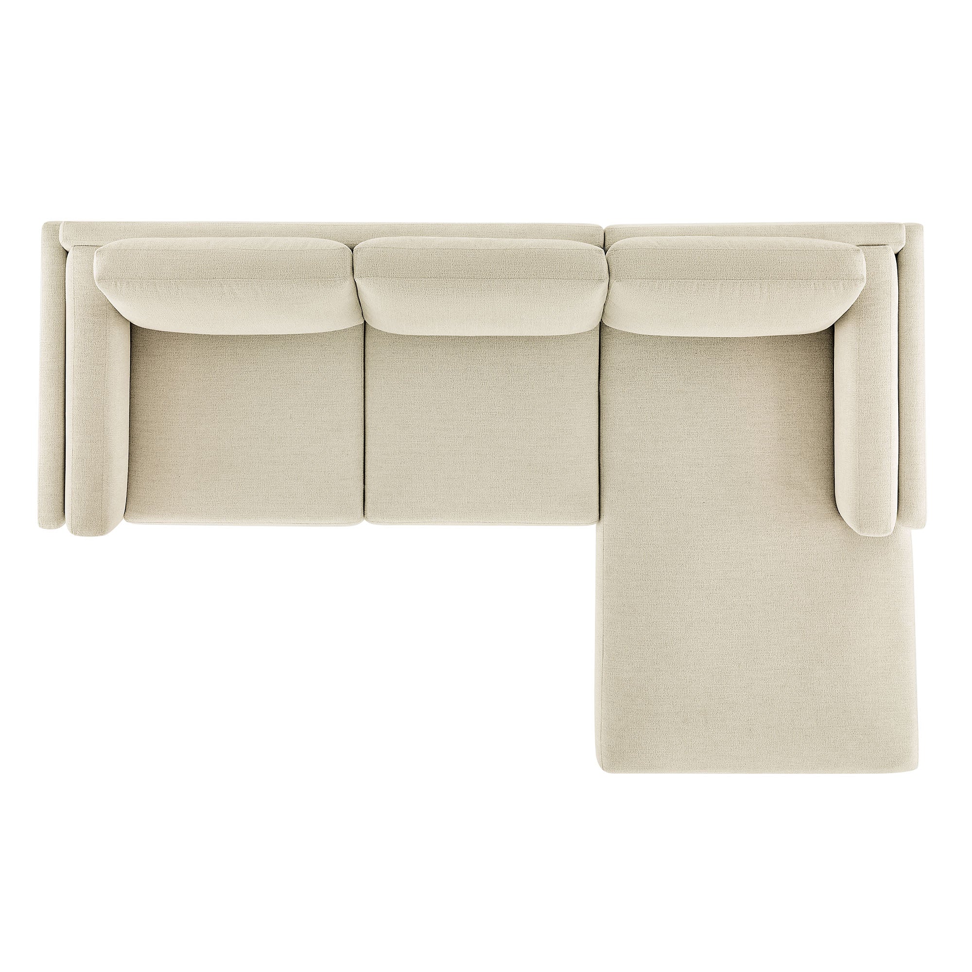 Roscoe Right-Facing Fabric Sectional Sofa with Chaise, Ivory
