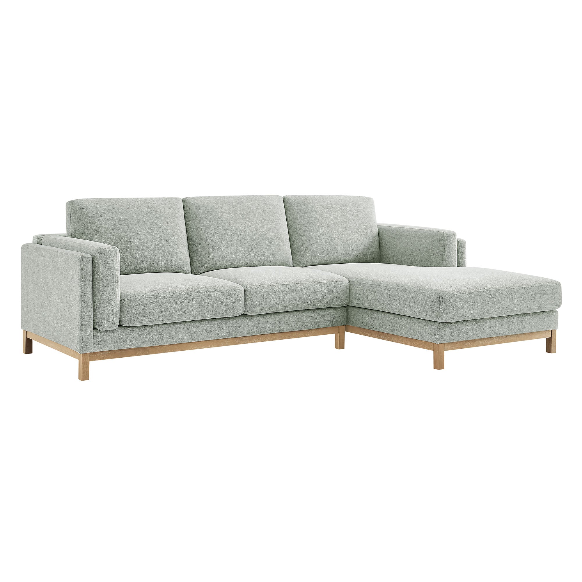 Roscoe Right-Facing Fabric Sectional Sofa with Chaise, Mist