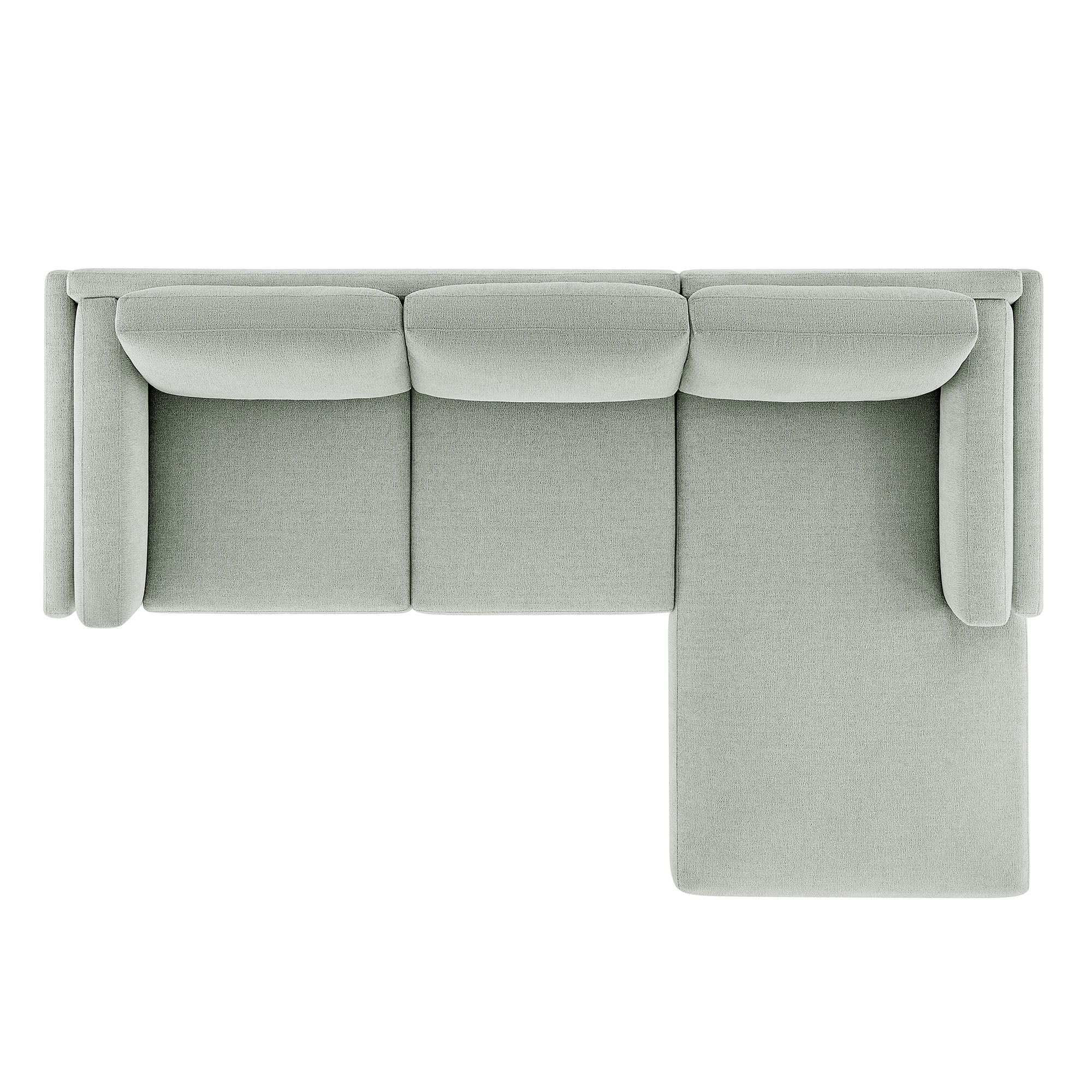 Roscoe Right-Facing Fabric Sectional Sofa with Chaise, Mist