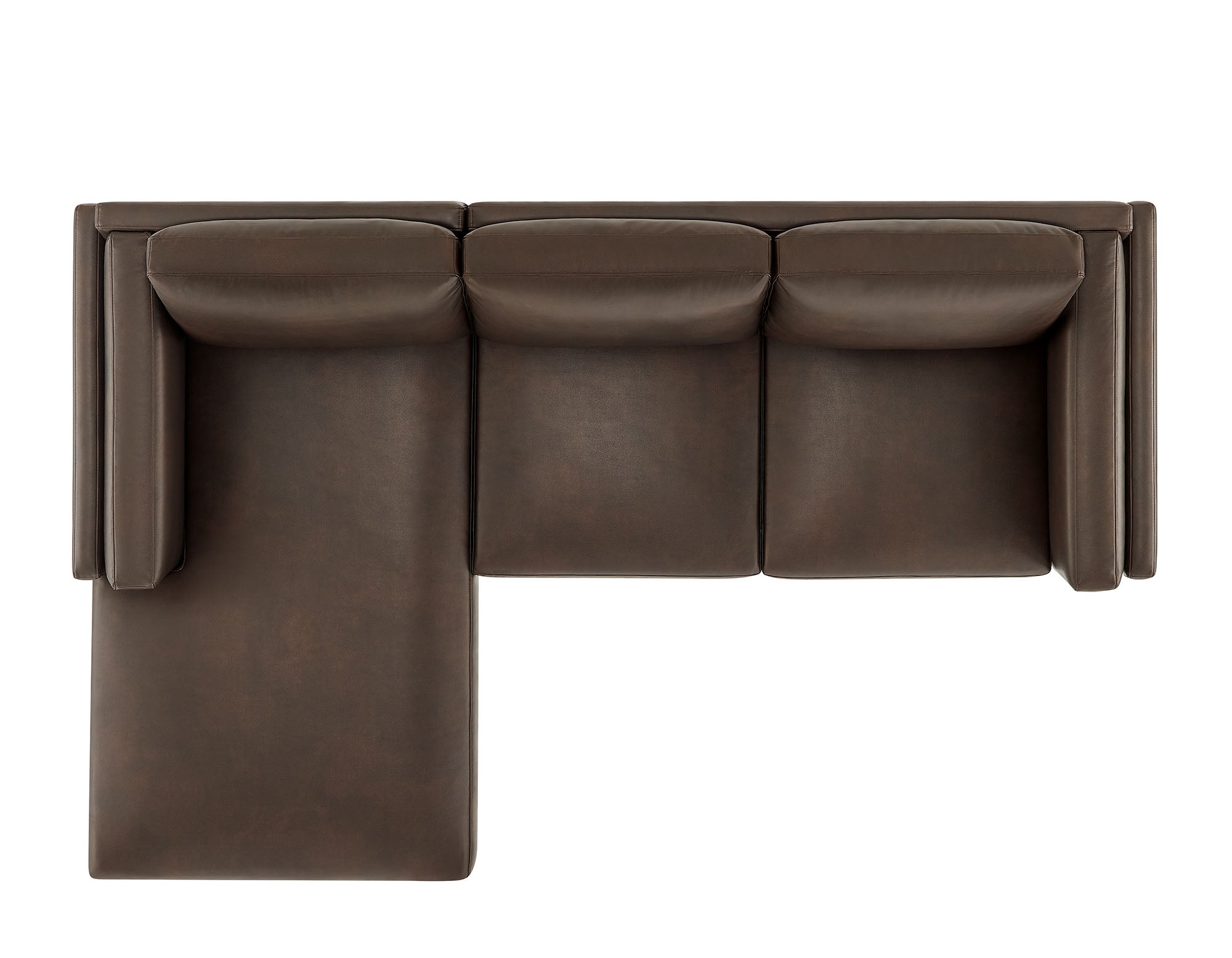 Roscoe Left-Facing Vegan Leather Sectional Sofa with Chaise, Espresso