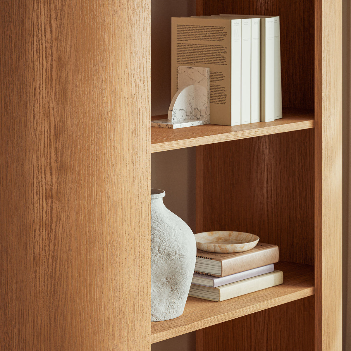 Aspect 74 Inch Curved 4 Tier Bookshelf, Natural
