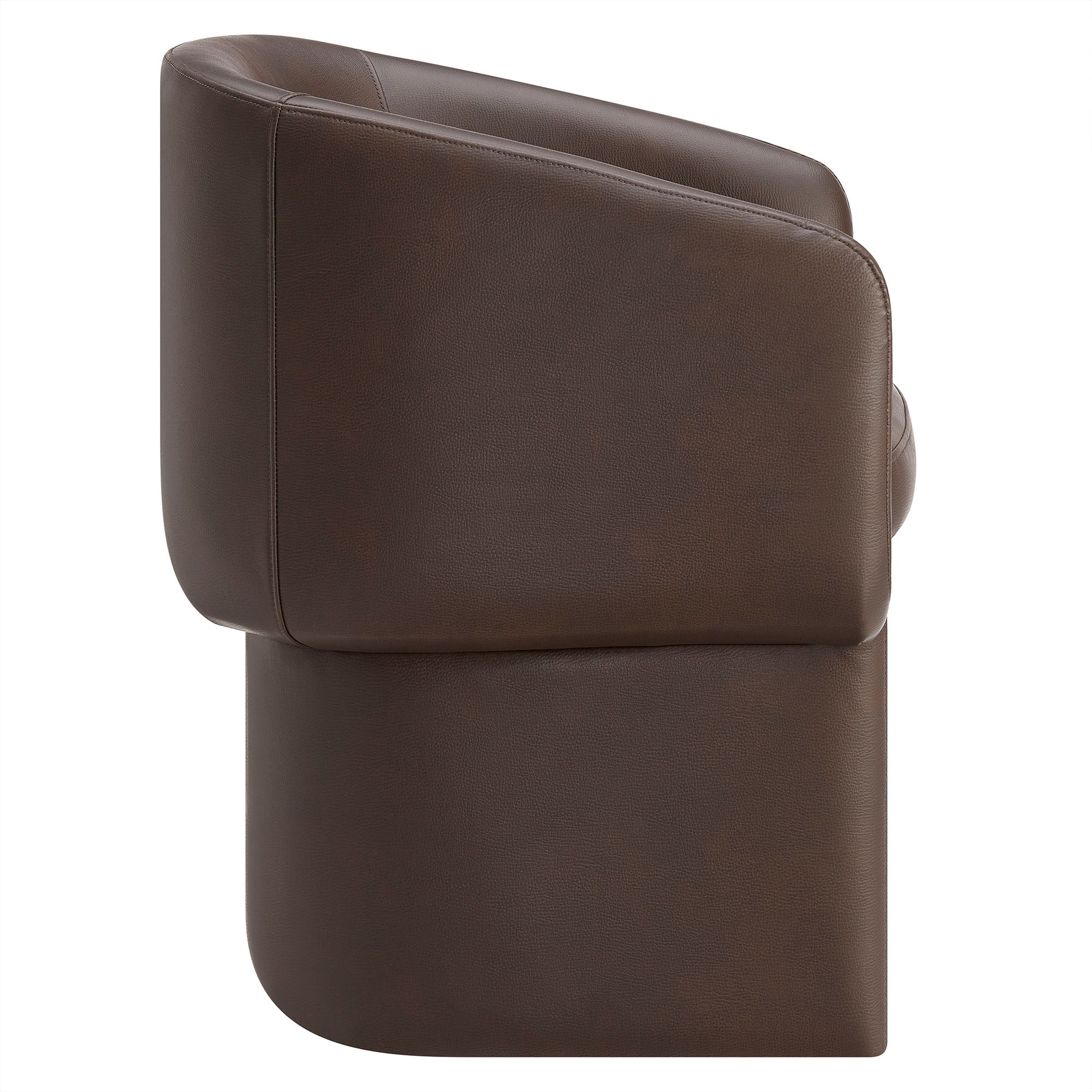 Verity Barrel Back Vegan Leather Dining Chair, Espresso