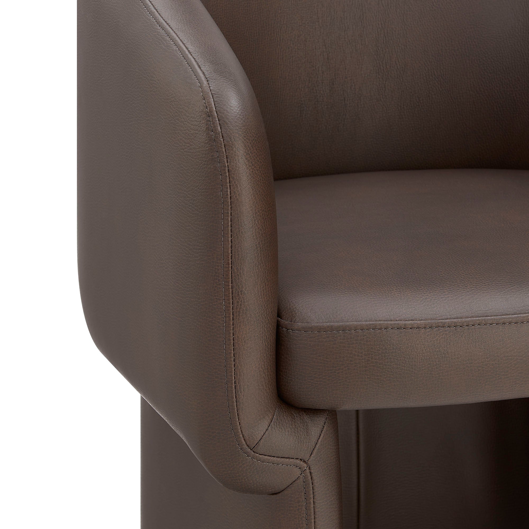 Verity Barrel Back Vegan Leather Dining Chair, Espresso