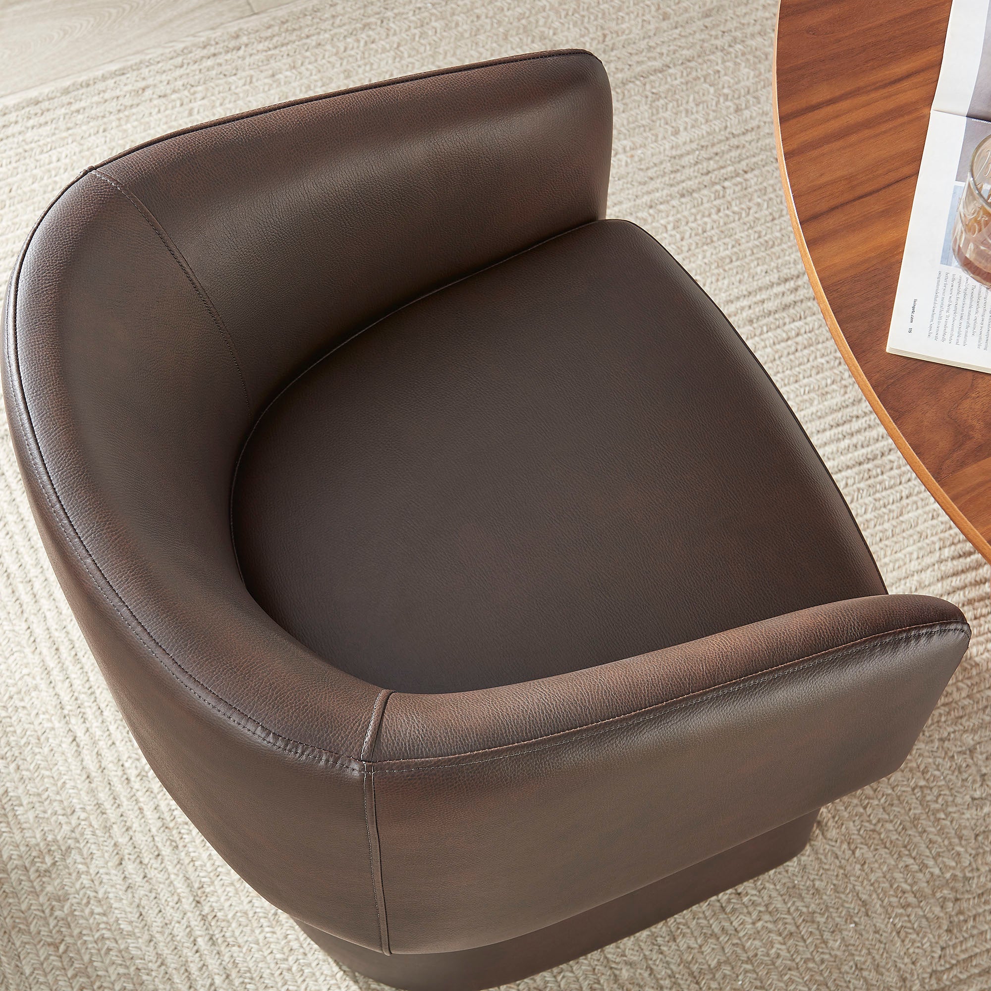 Verity Barrel Back Vegan Leather Dining Chair, Espresso
