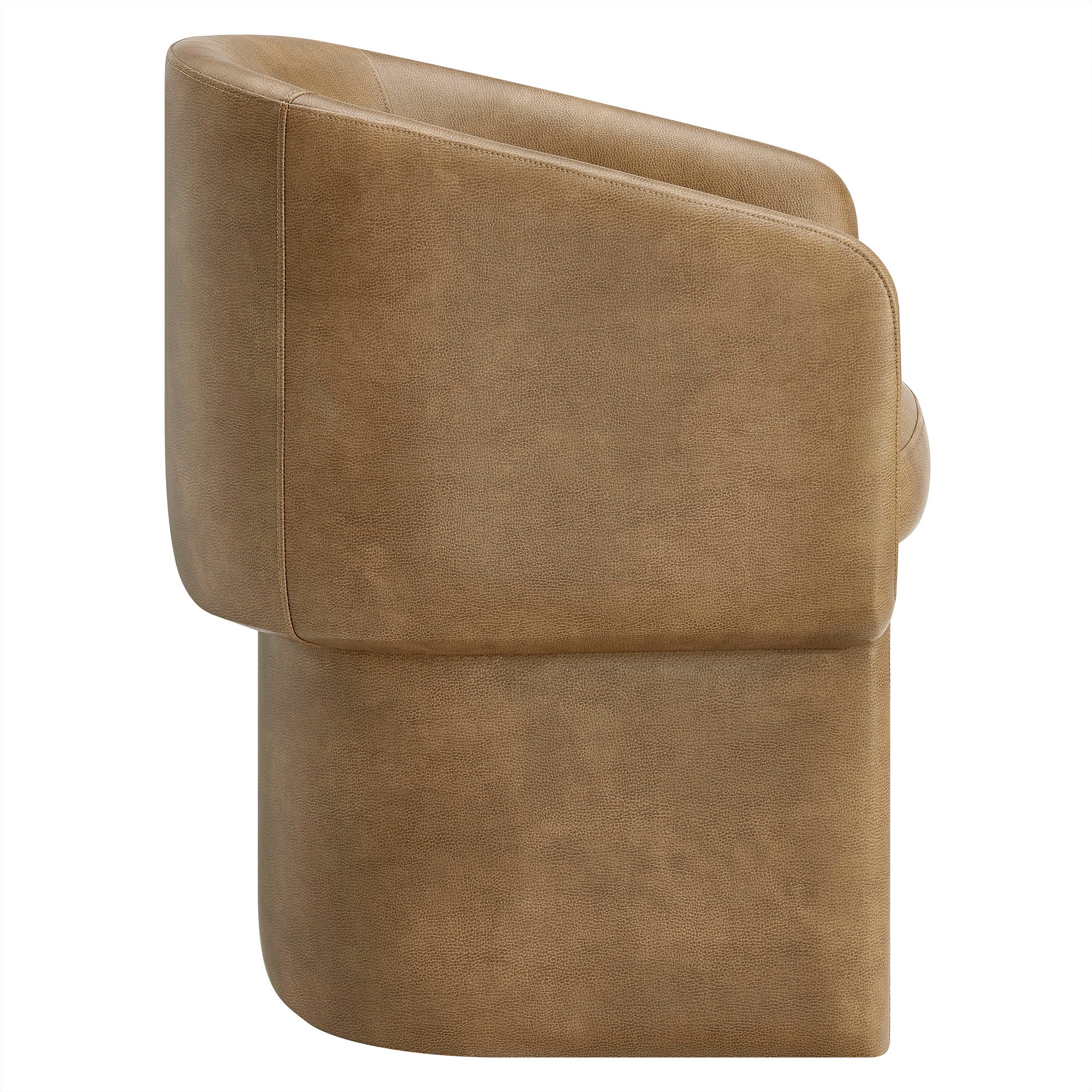 Verity Barrel Back Vegan Leather Dining Chair, Toast
