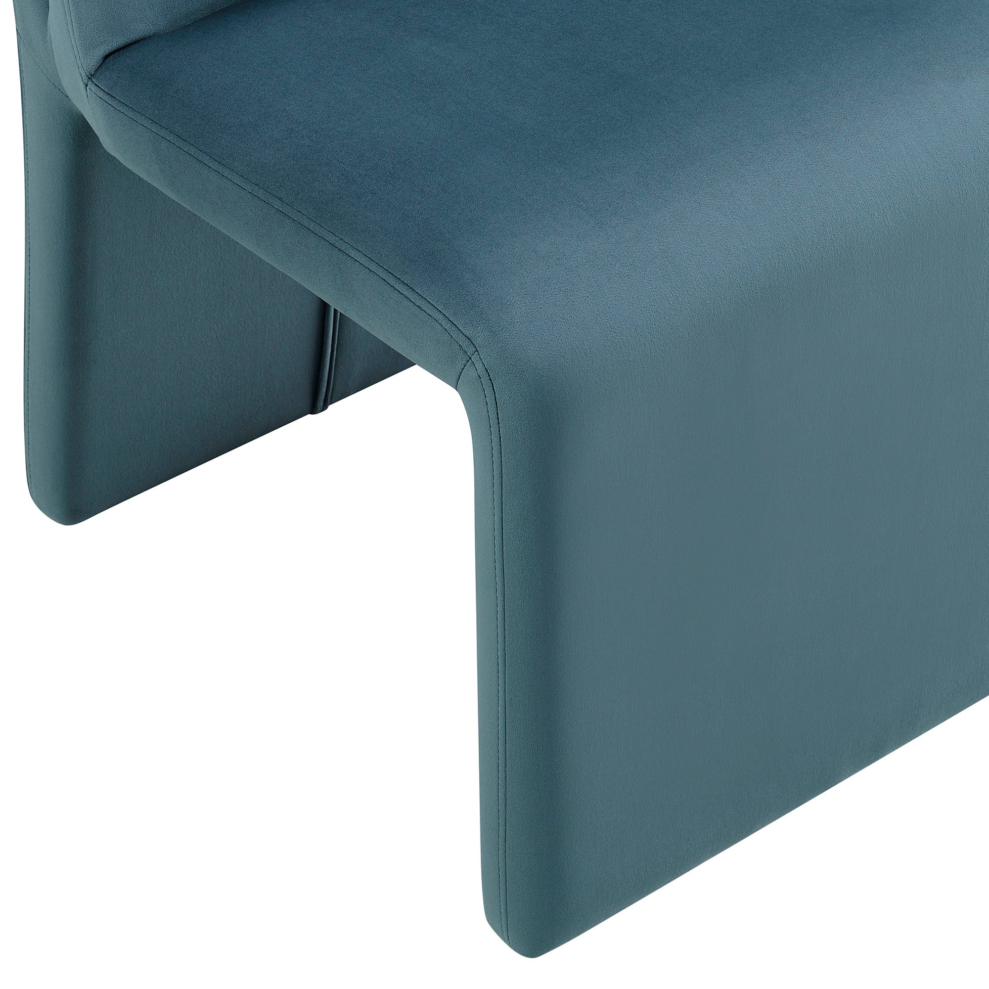 Emory Upholstered Performance Velvet Dining Side Chair, Cadet Blue
