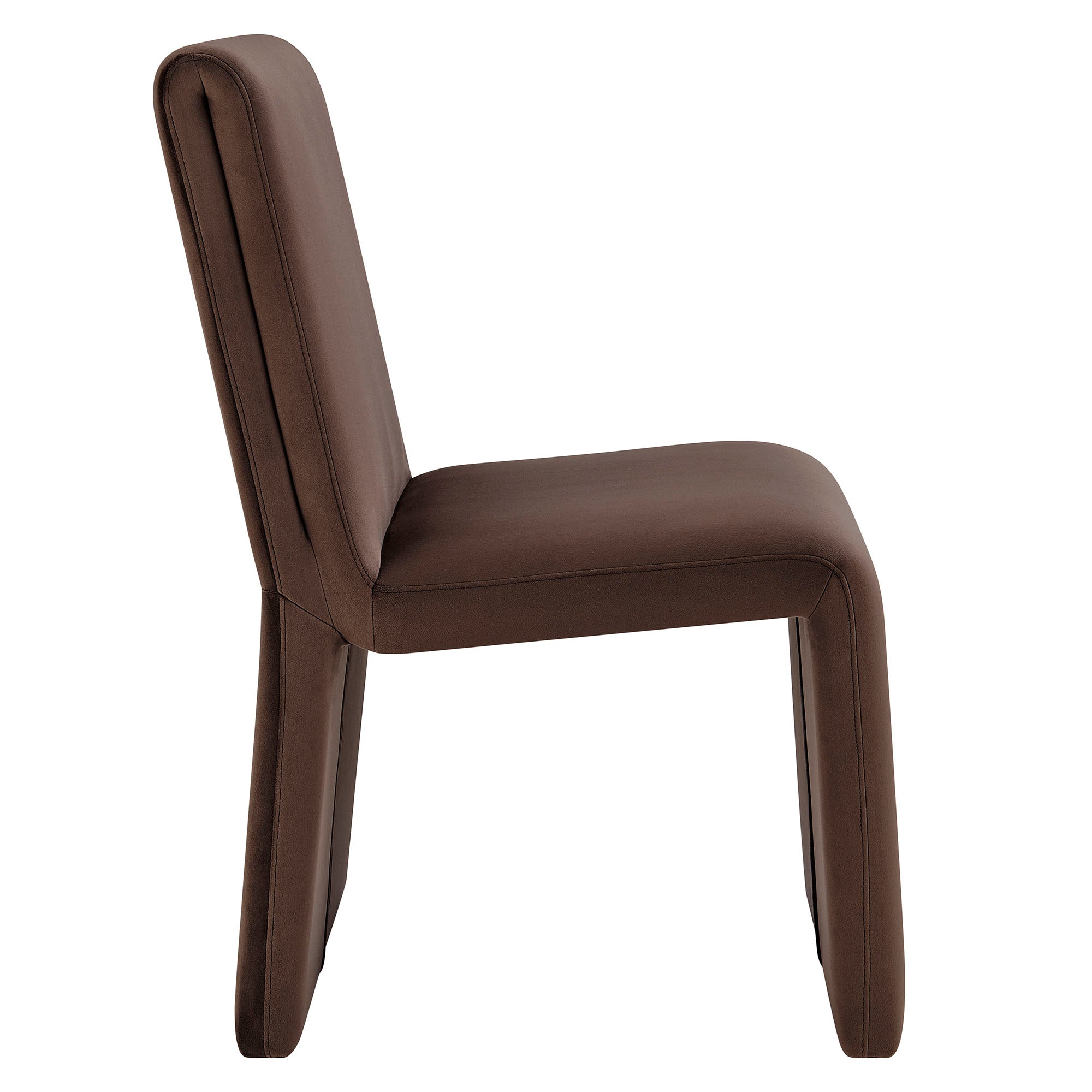 Emory Upholstered Performance Velvet Dining Side Chair, Chocolate
