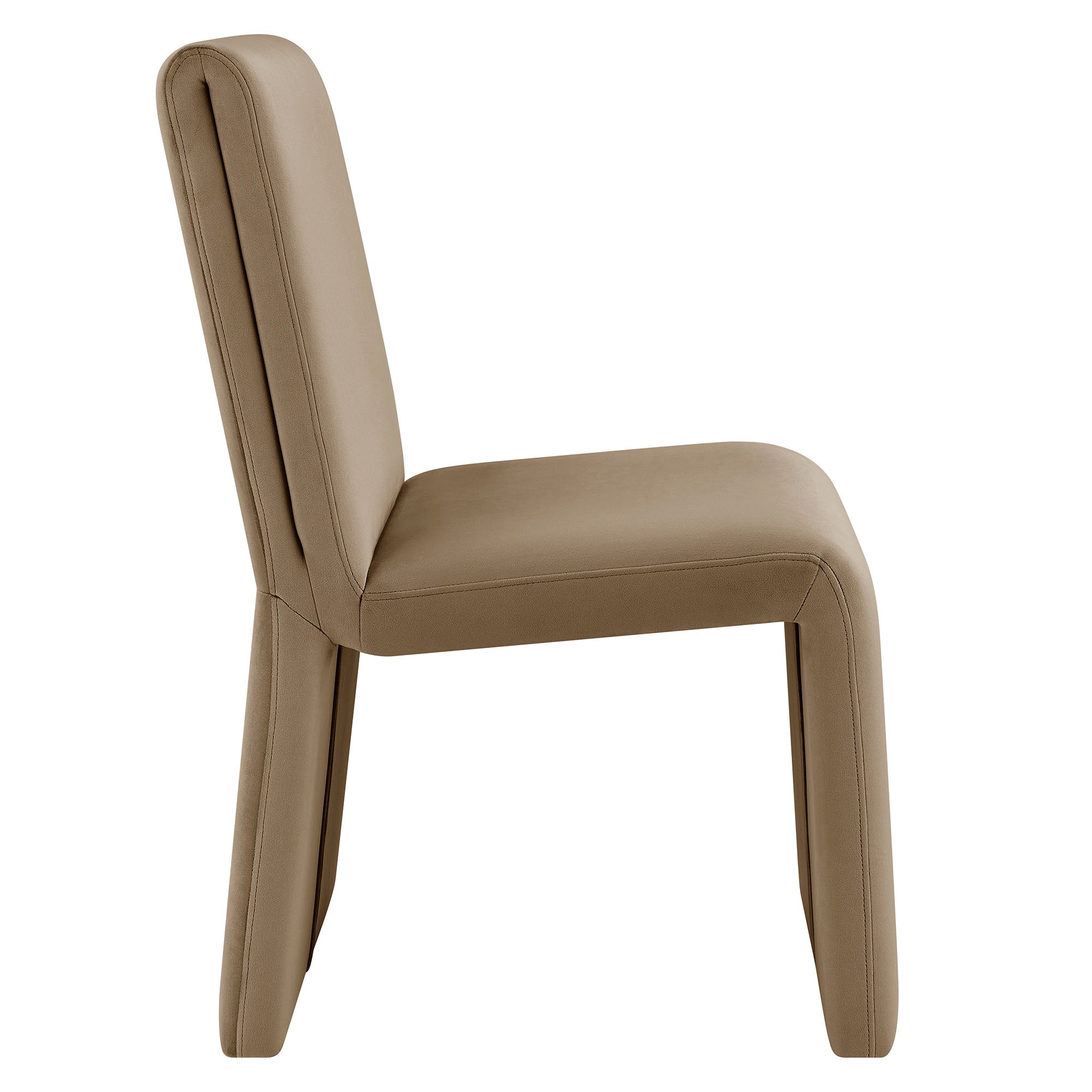 Emory Upholstered Performance Velvet Dining Side Chair, Taupe