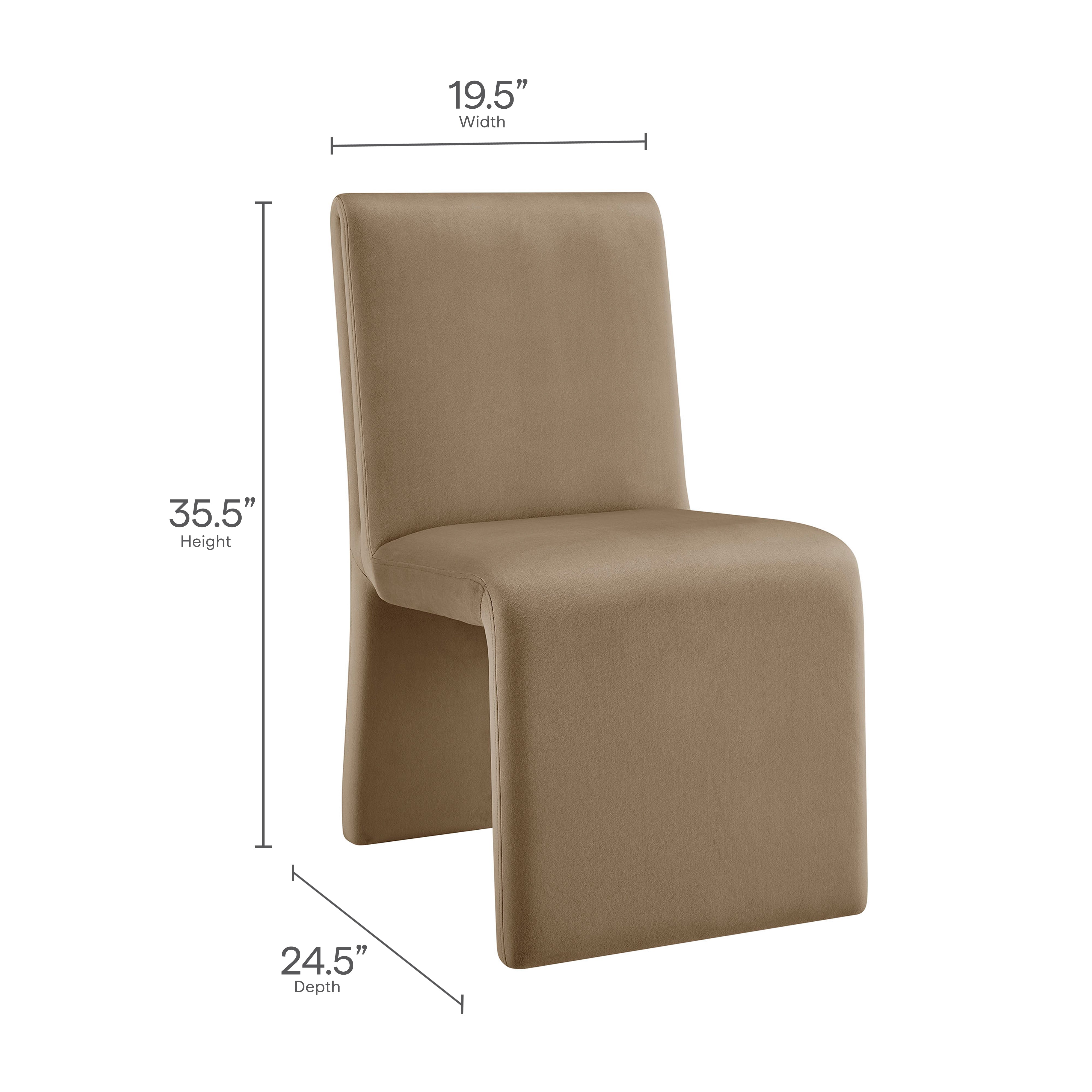 Emory Upholstered Performance Velvet Dining Side Chair, Taupe