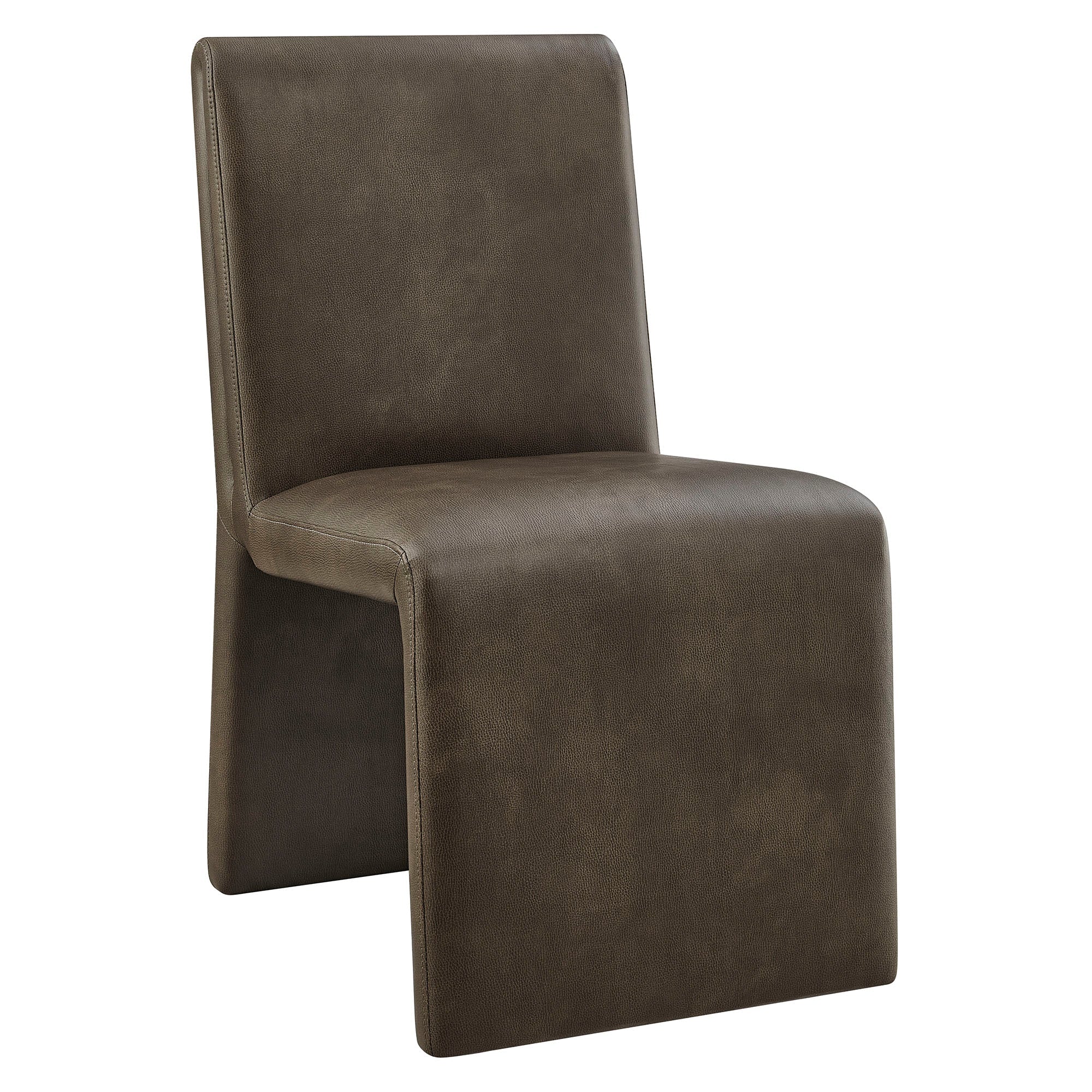 Emory Vegan Leather Dining Side Chair, Mushroom