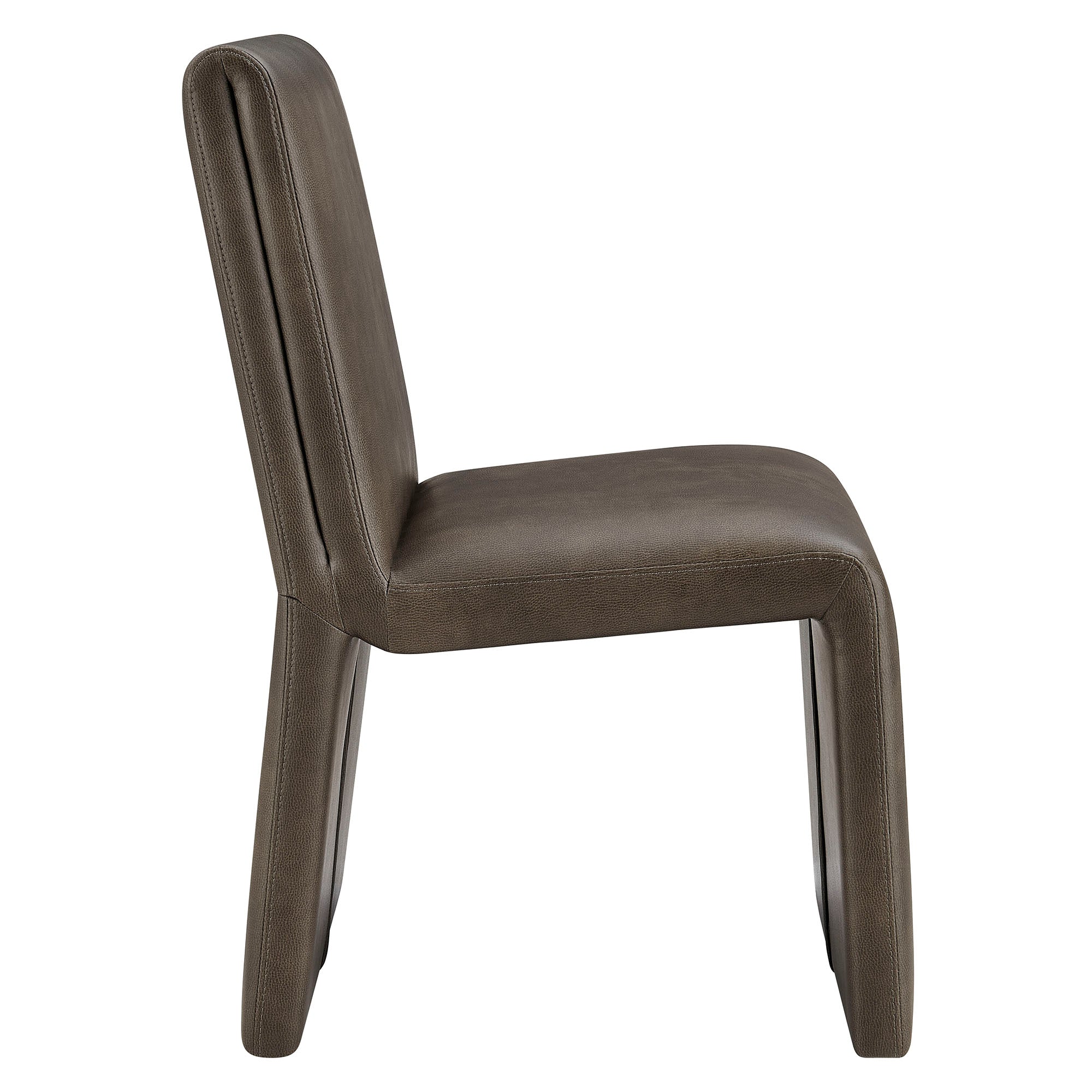 Emory Vegan Leather Dining Side Chair, Mushroom