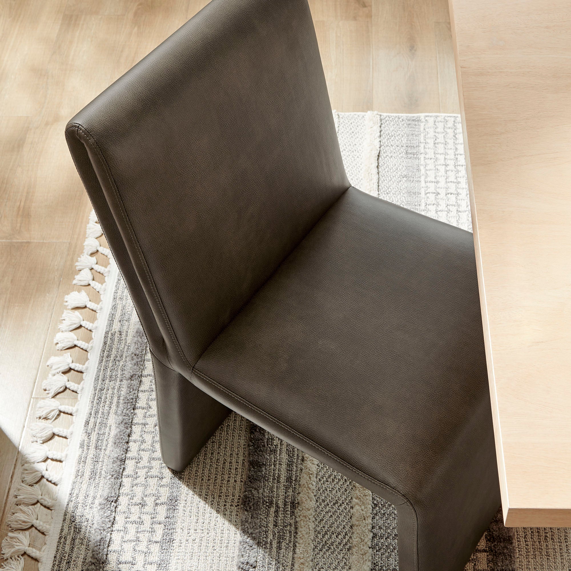 Emory Vegan Leather Dining Side Chair, Mushroom