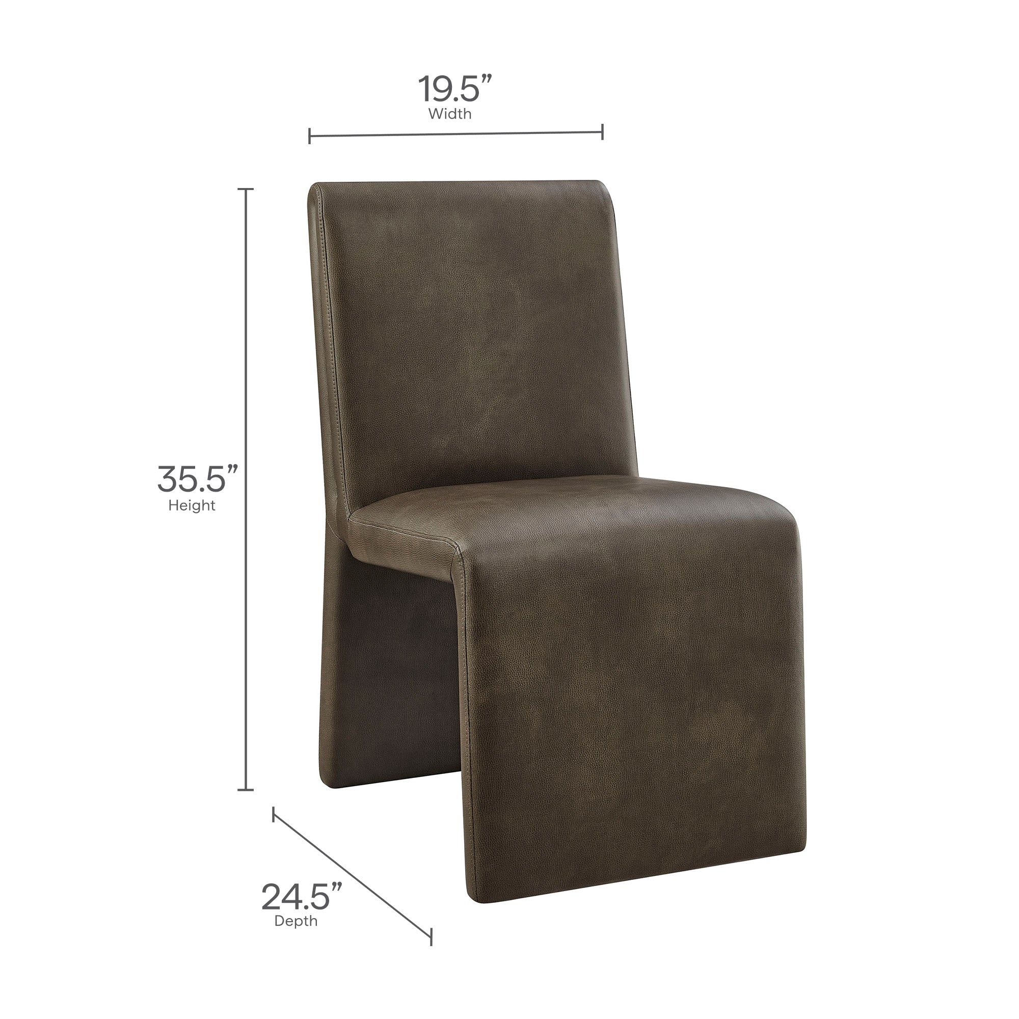 Emory Vegan Leather Dining Side Chair, Mushroom