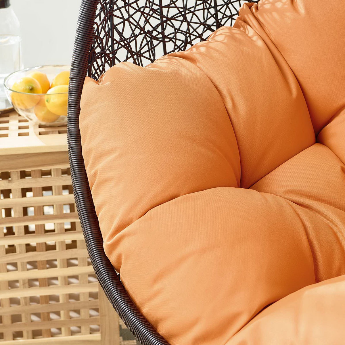 Encase Swing Outdoor Patio Lounge Chair, Orange