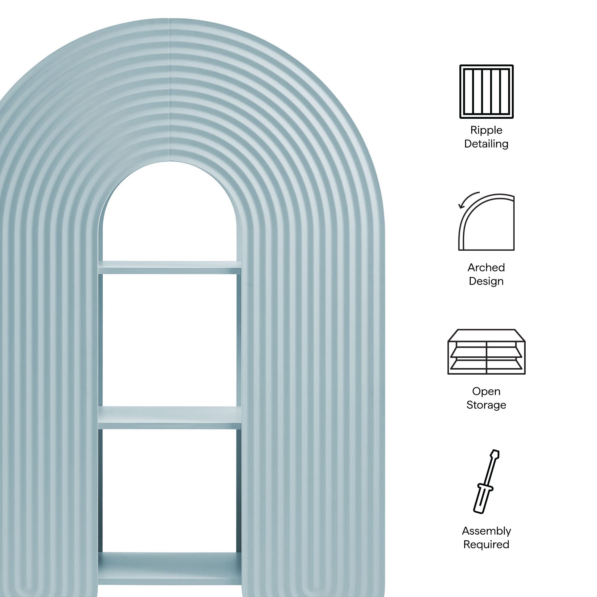 Daydream 58" Arched Bookshelf, Light Blue