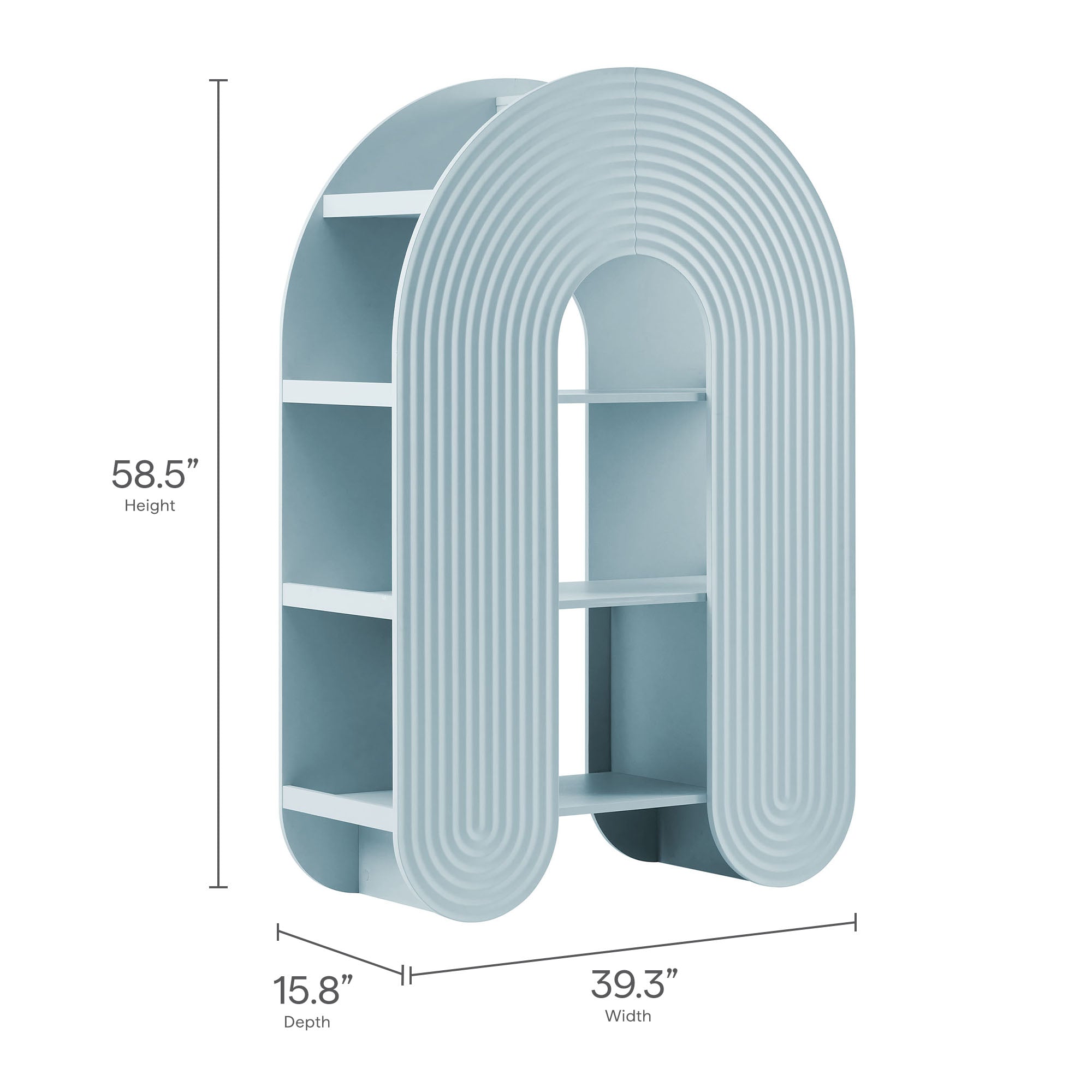 Daydream 58" Arched Bookshelf, Light Blue