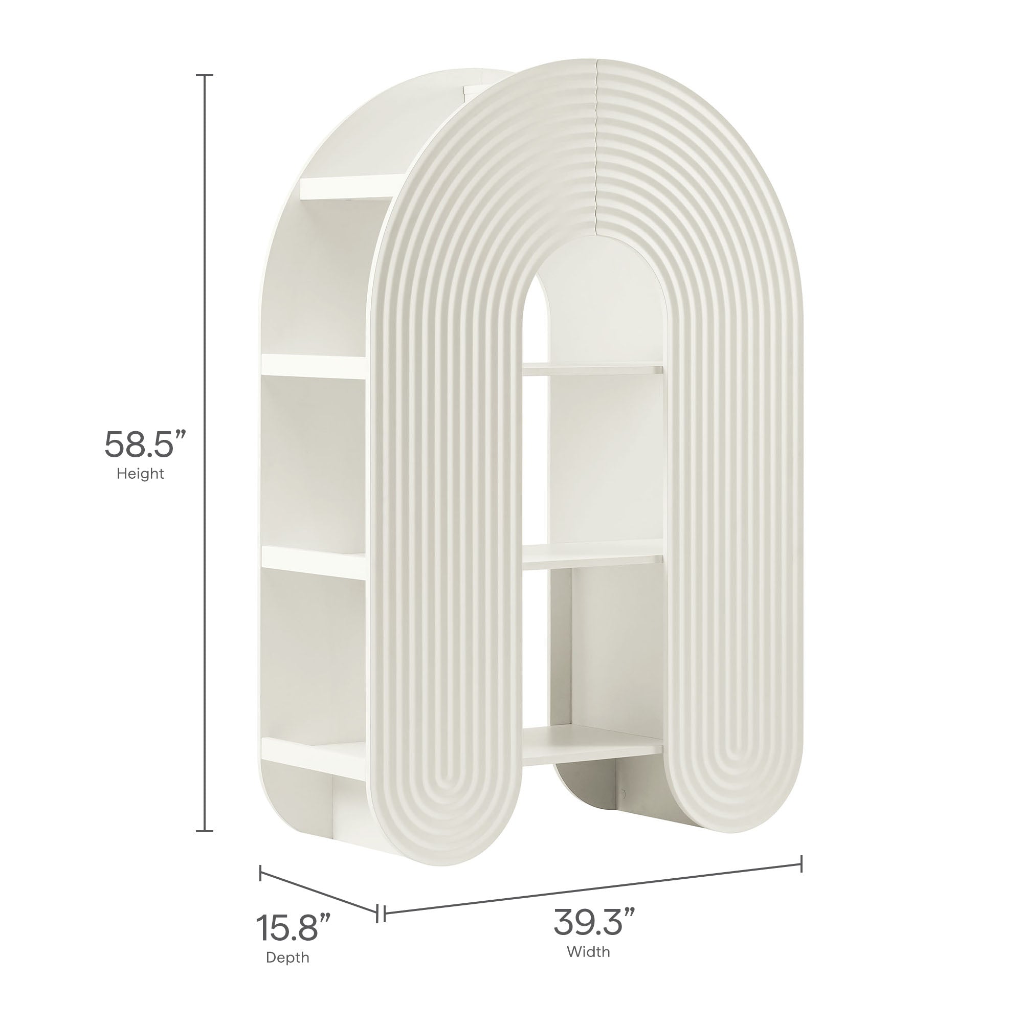 Daydream 58" Arched Bookshelf, White