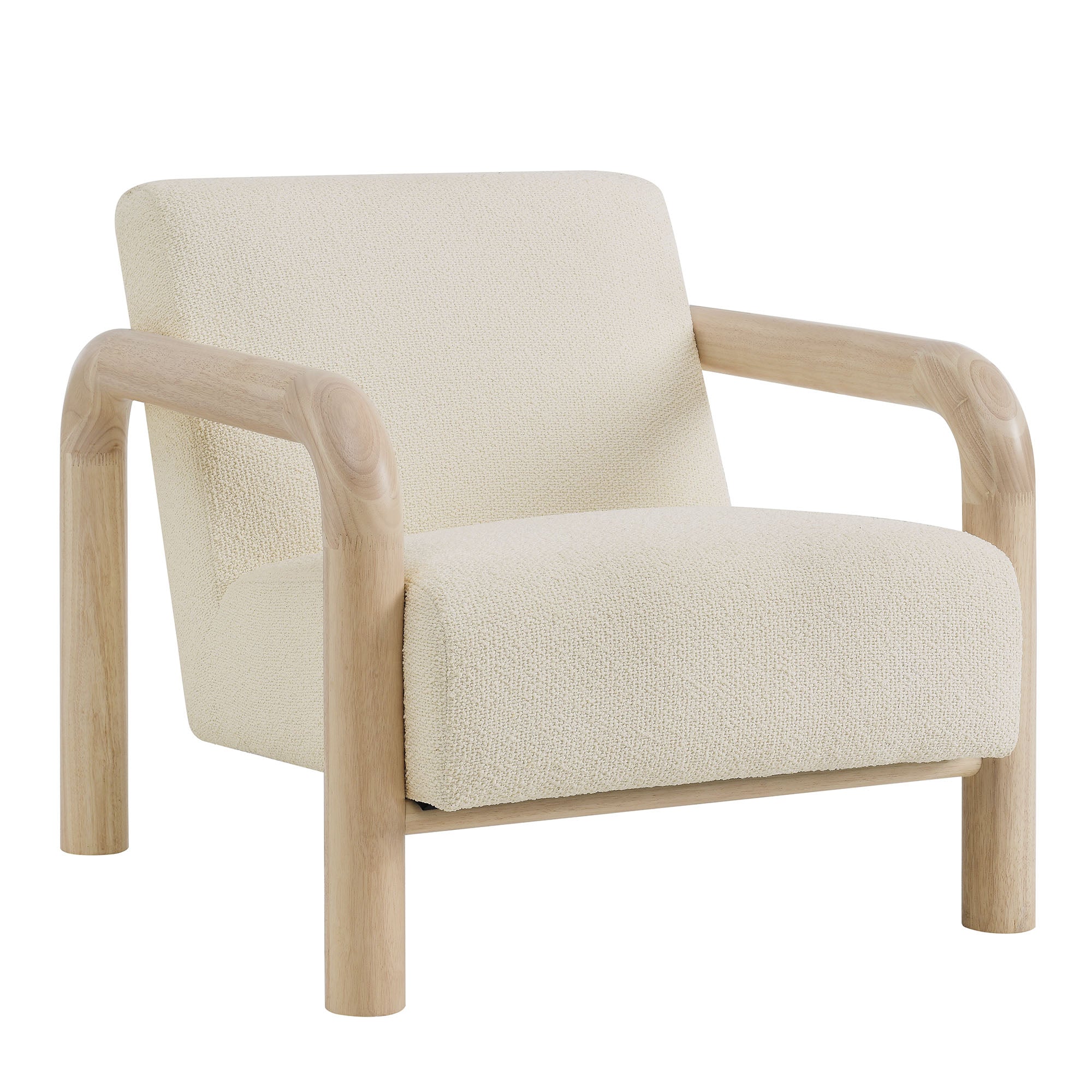 Sereno Boucle Accent Chair, Cream Oak